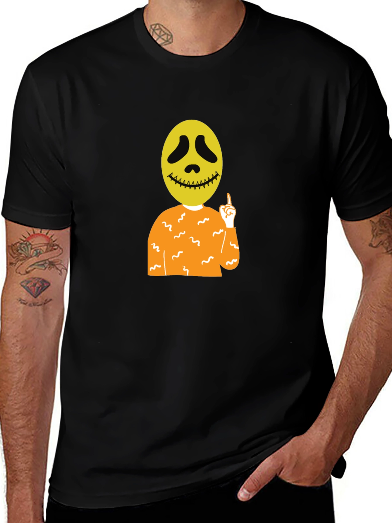 Variant 5 of Funny Spooky Face Graphic Tee - Halloween Style