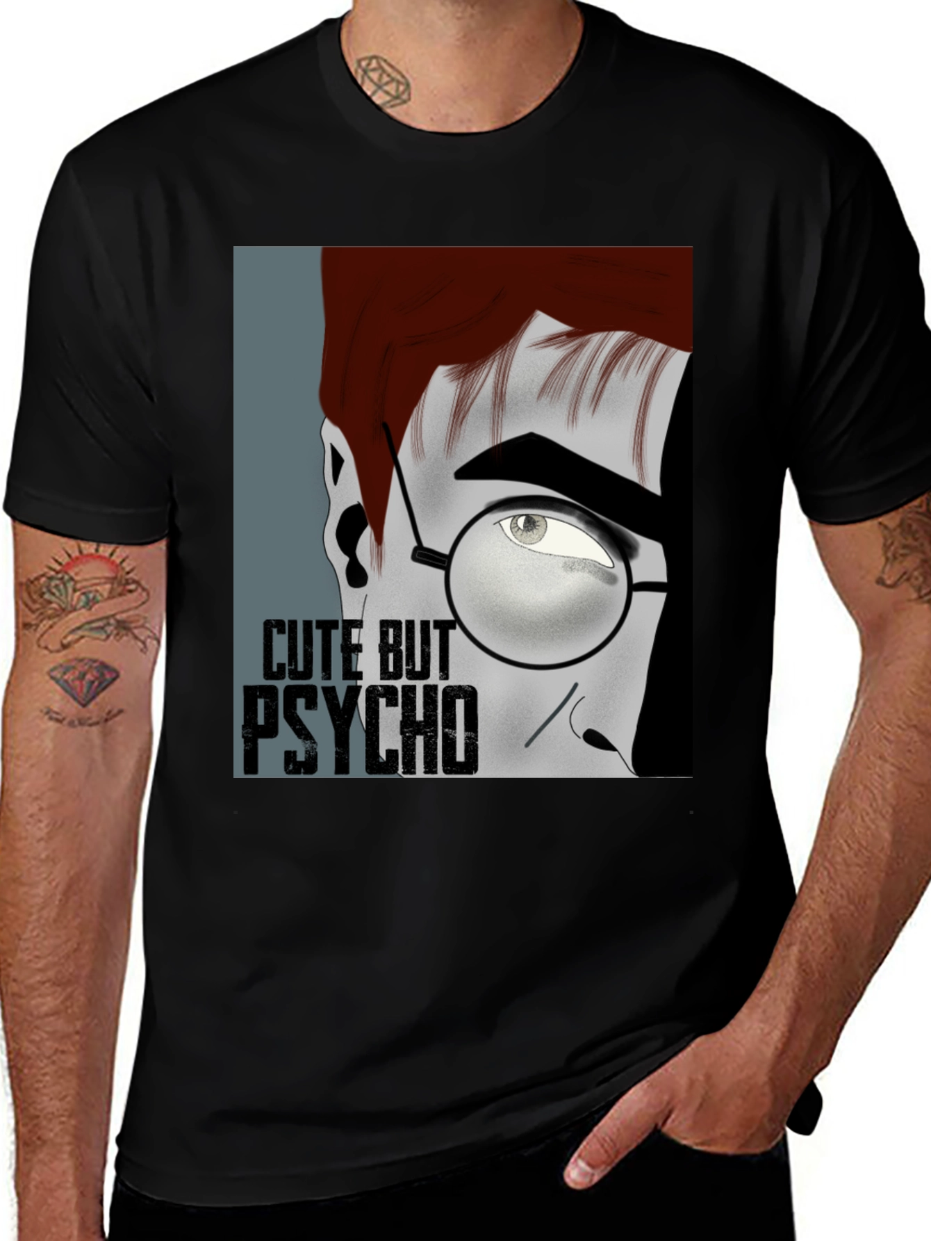 Black Cute But Psycho Graphic T-Shirt main image