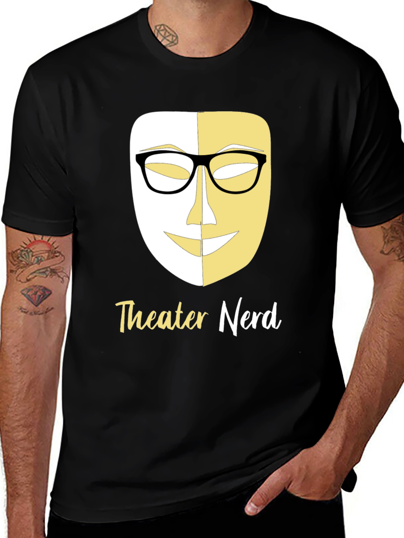 Variant 28 of Theater Nerd T-Shirt - Comedy & Tragedy Mask Design