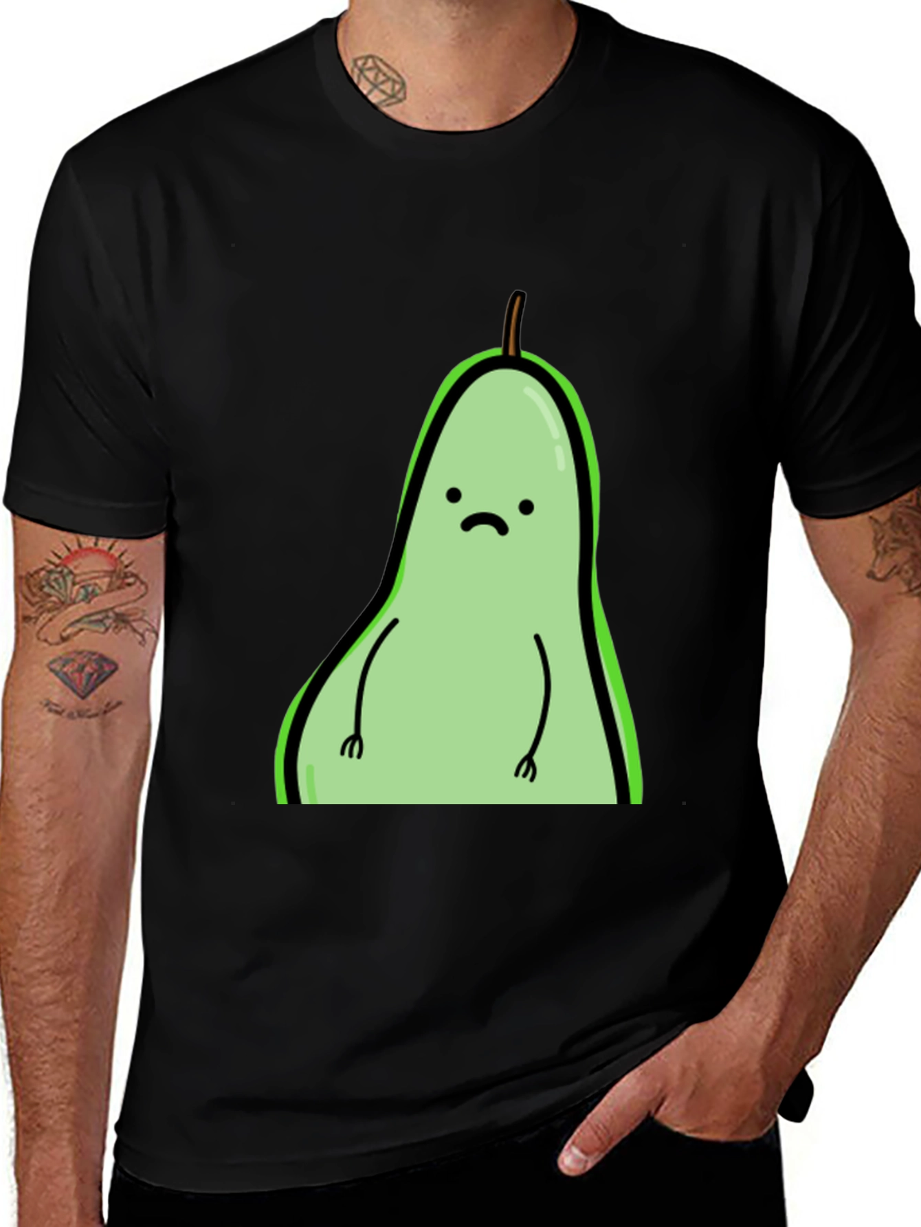 Sad Pear Graphic Tee - Unisex Black T-Shirt