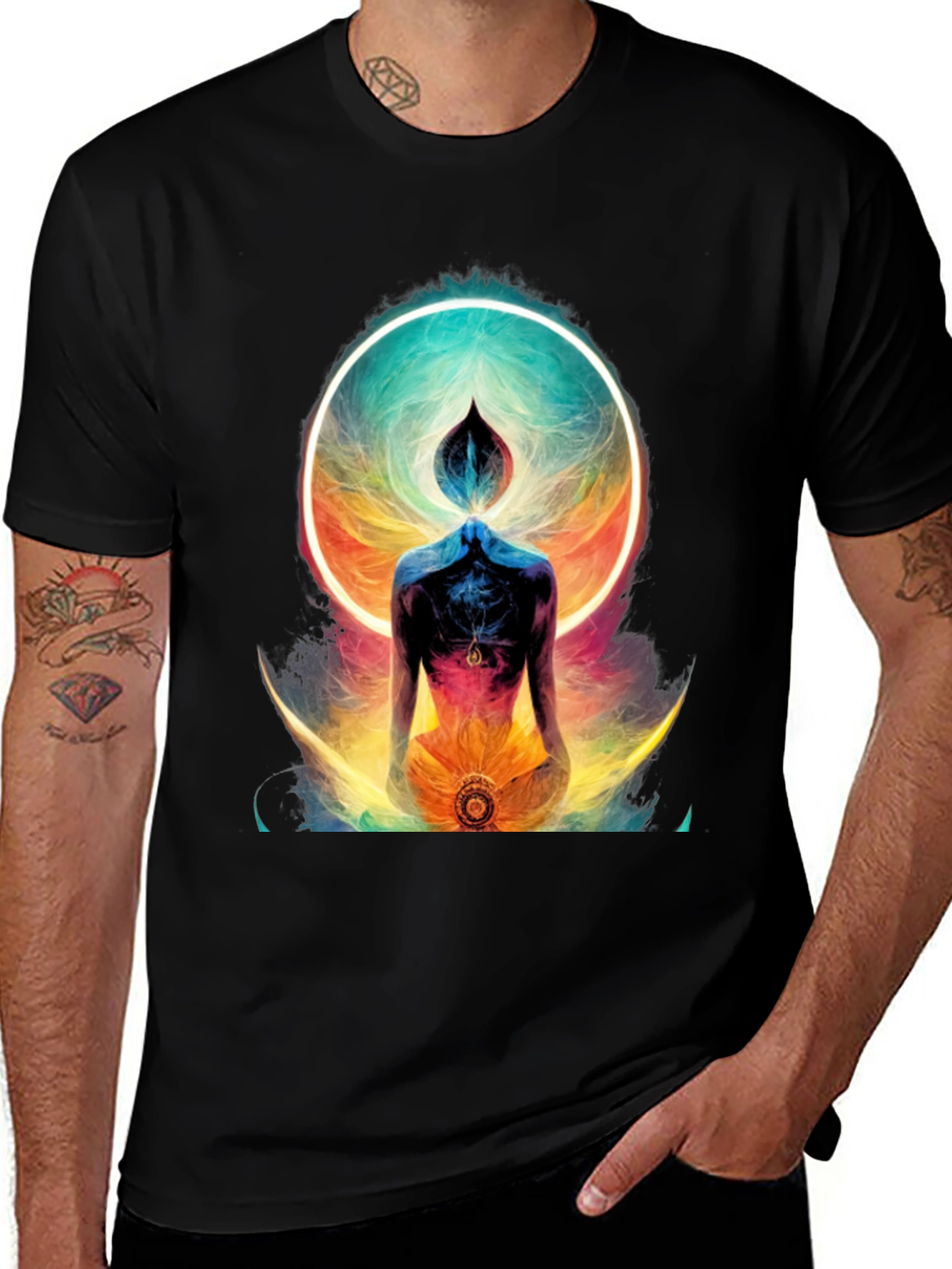 Variant 24 of Mystic Aura Graphic Tee - Black