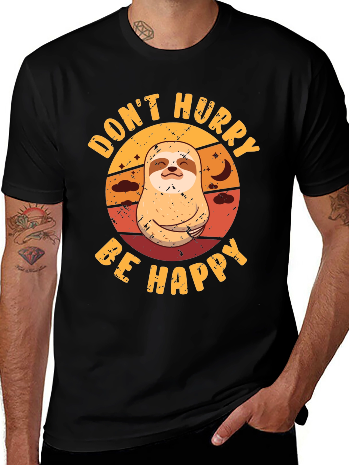 Variant 15 of Don't Hurry Be Happy Sloth Graphic Tee