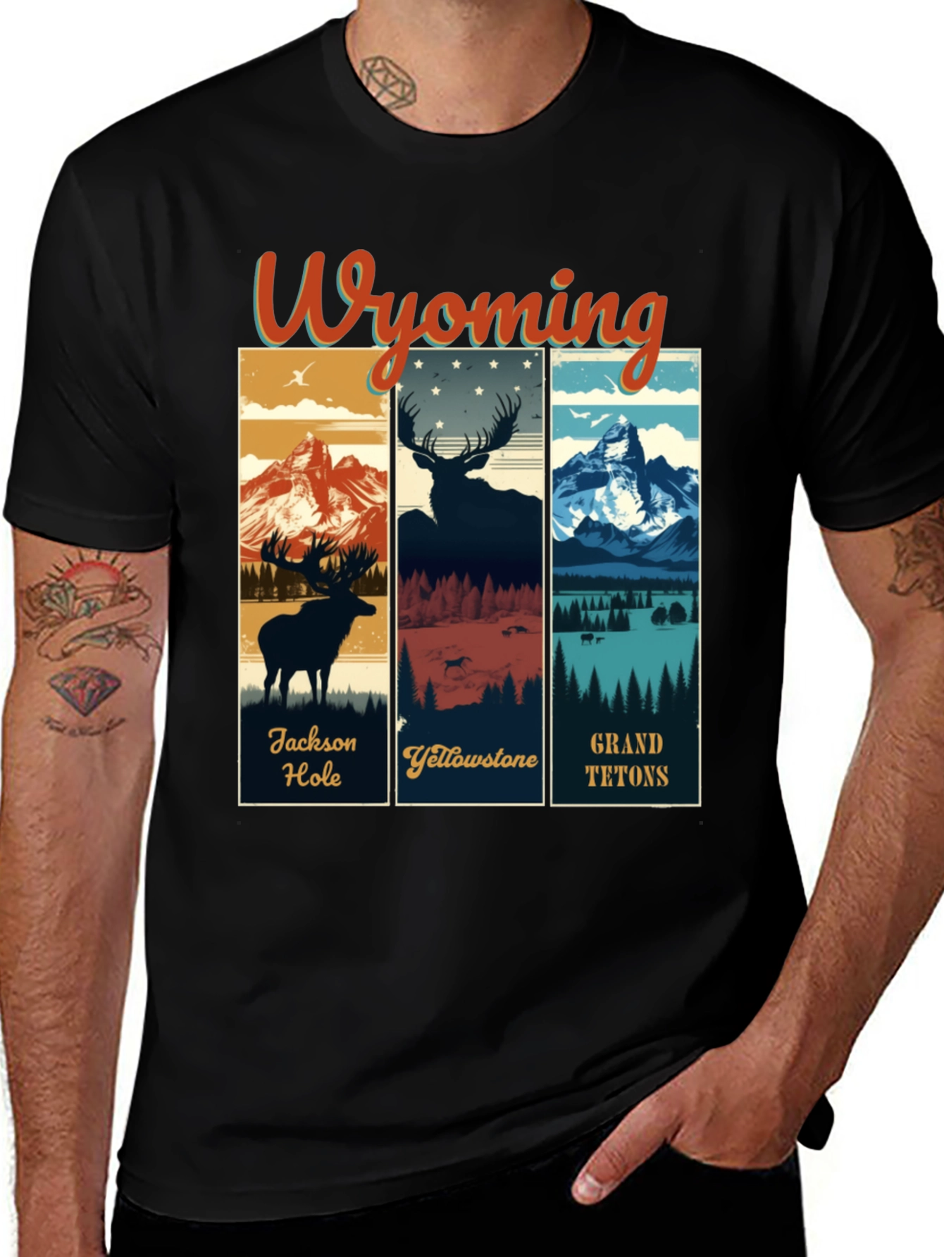 Wyoming Graphic Tee - Jackson Hole, Yellowstone, Grand Tetons