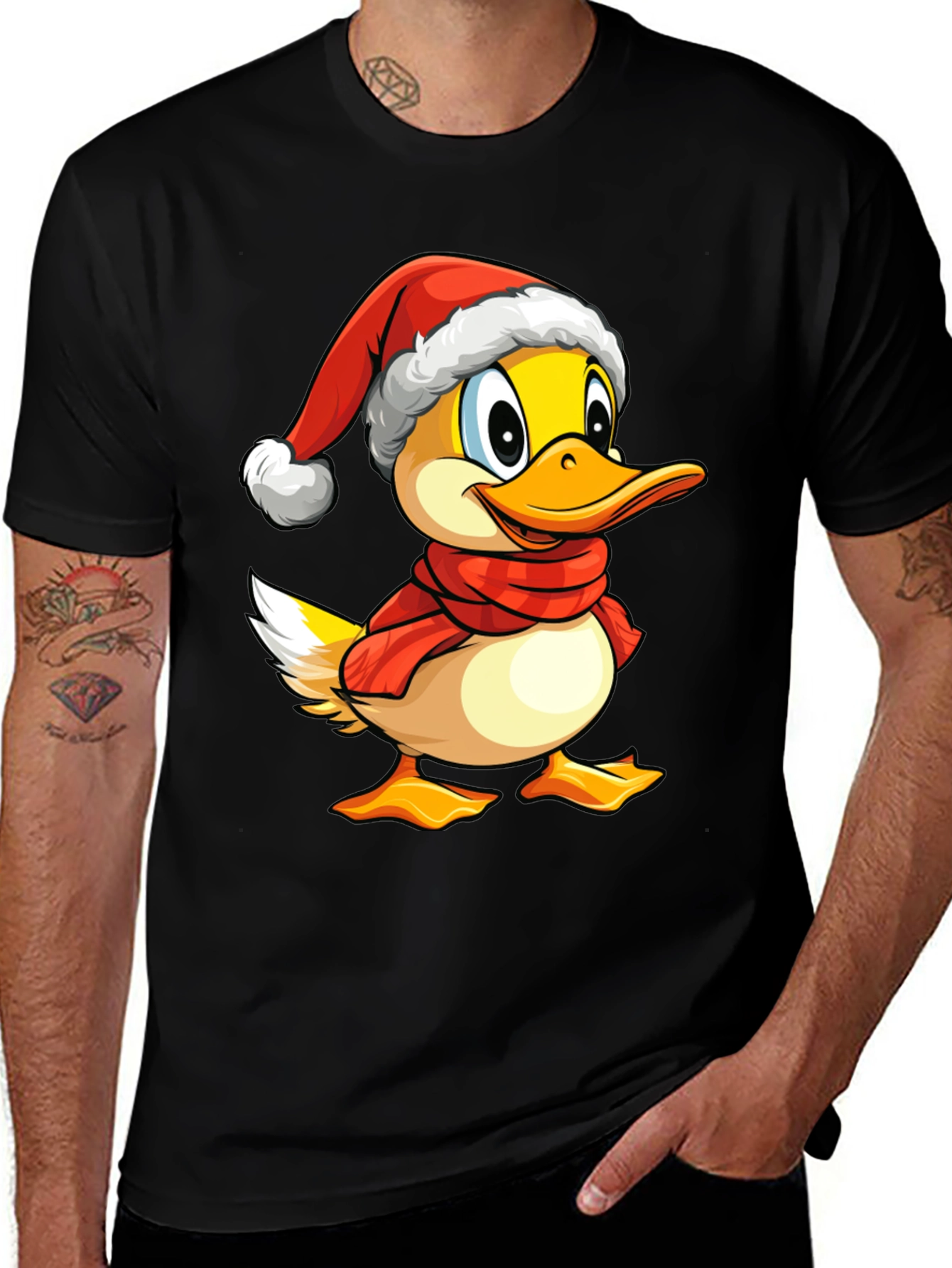 Variant 14 of Duck in Santa Hat Graphic Tee