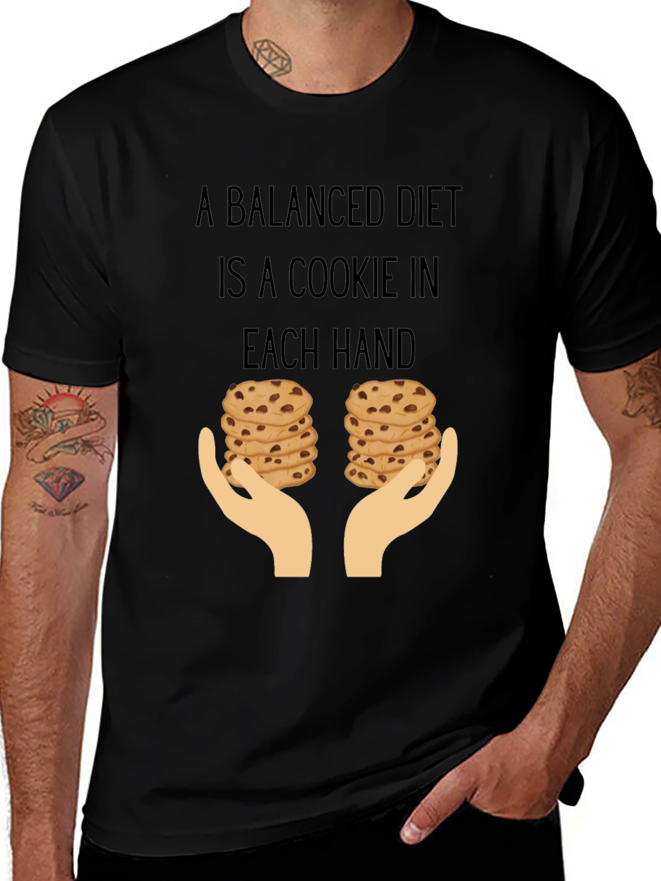 Variant 20 of Funny Balanced Diet Cookie Lover T-Shirt
