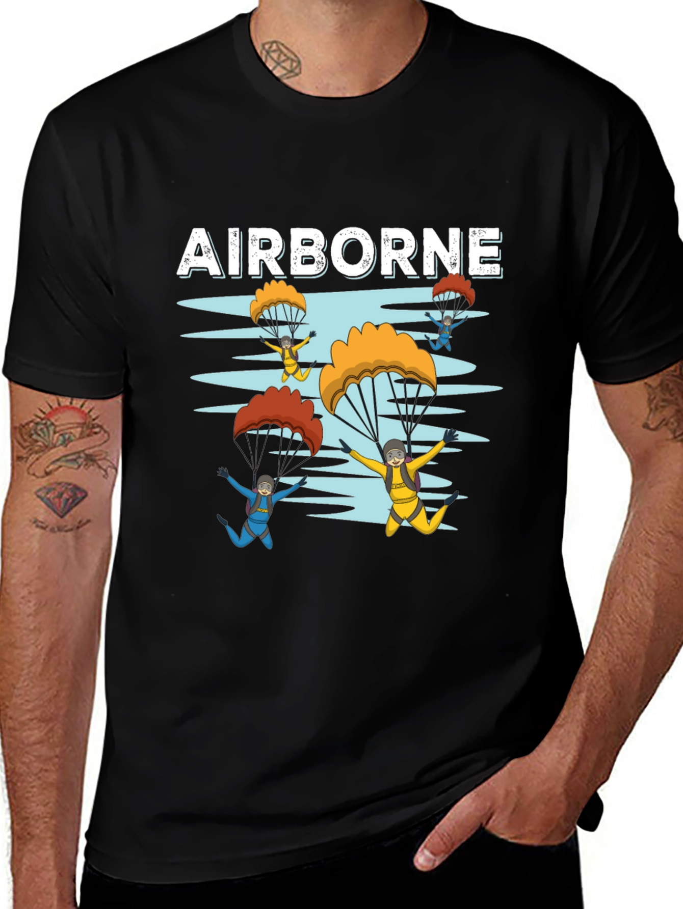Variant 13 of Airborne T-Shirt - Skydiving Design