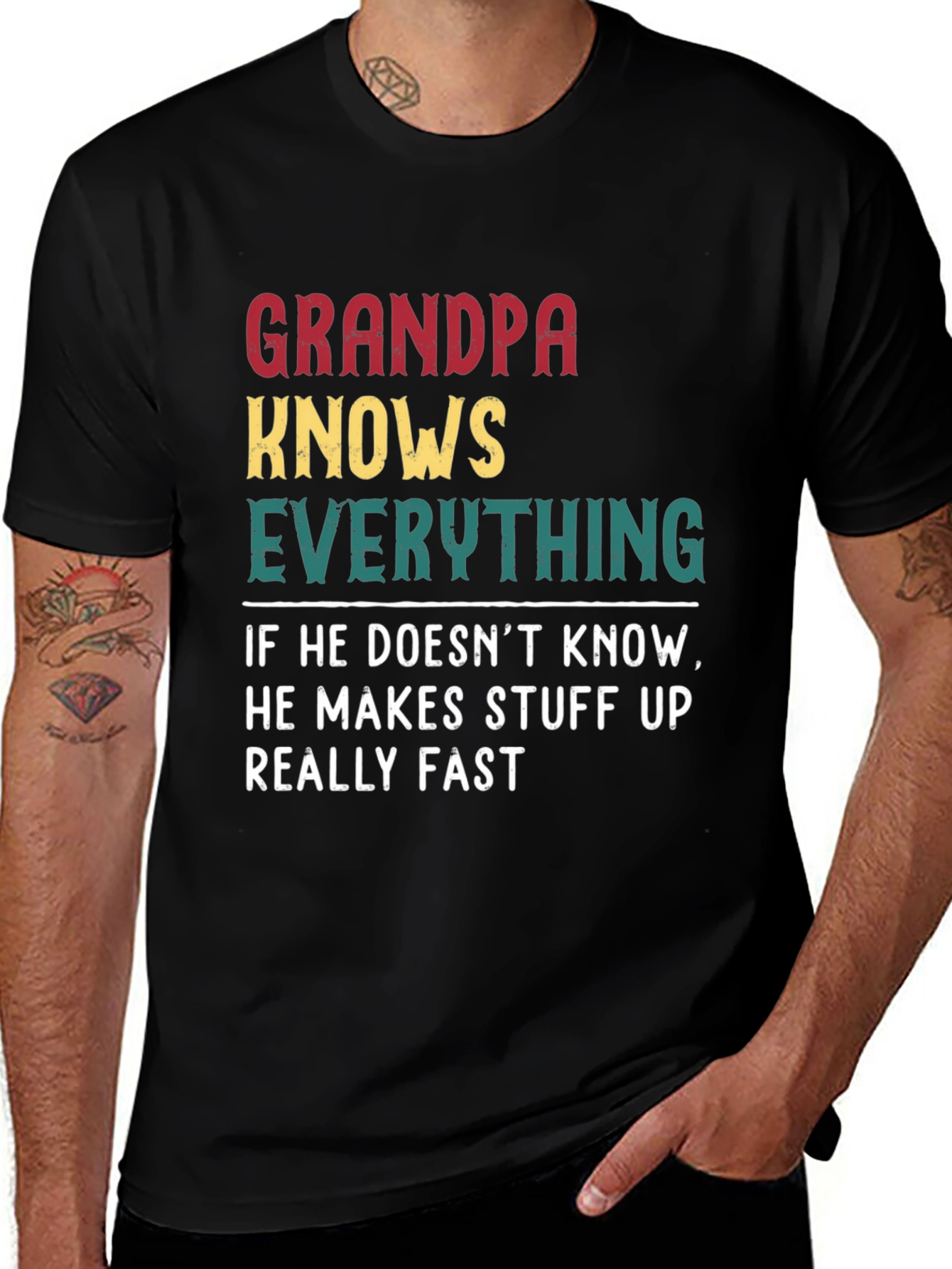 Variant 4 of Grandpa Knows Everything Graphic T-Shirt