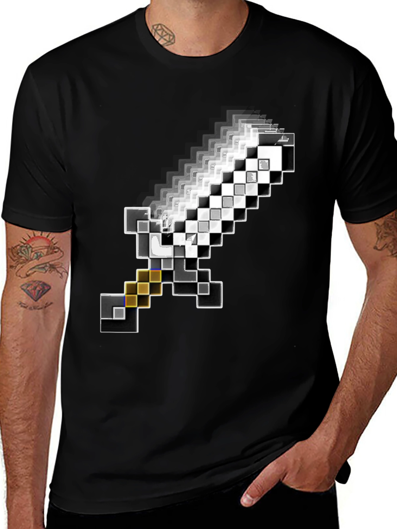 Variant 16 of Pixel Sword Graphic Tee - Black