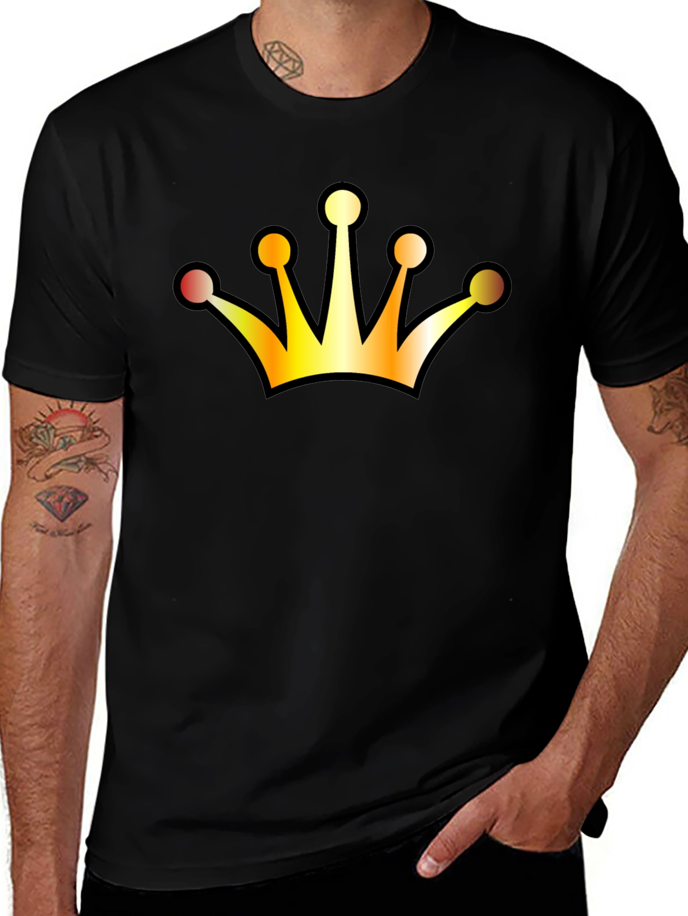 Variant 14 of Crown Graphic Tee - Men's Black T-Shirt