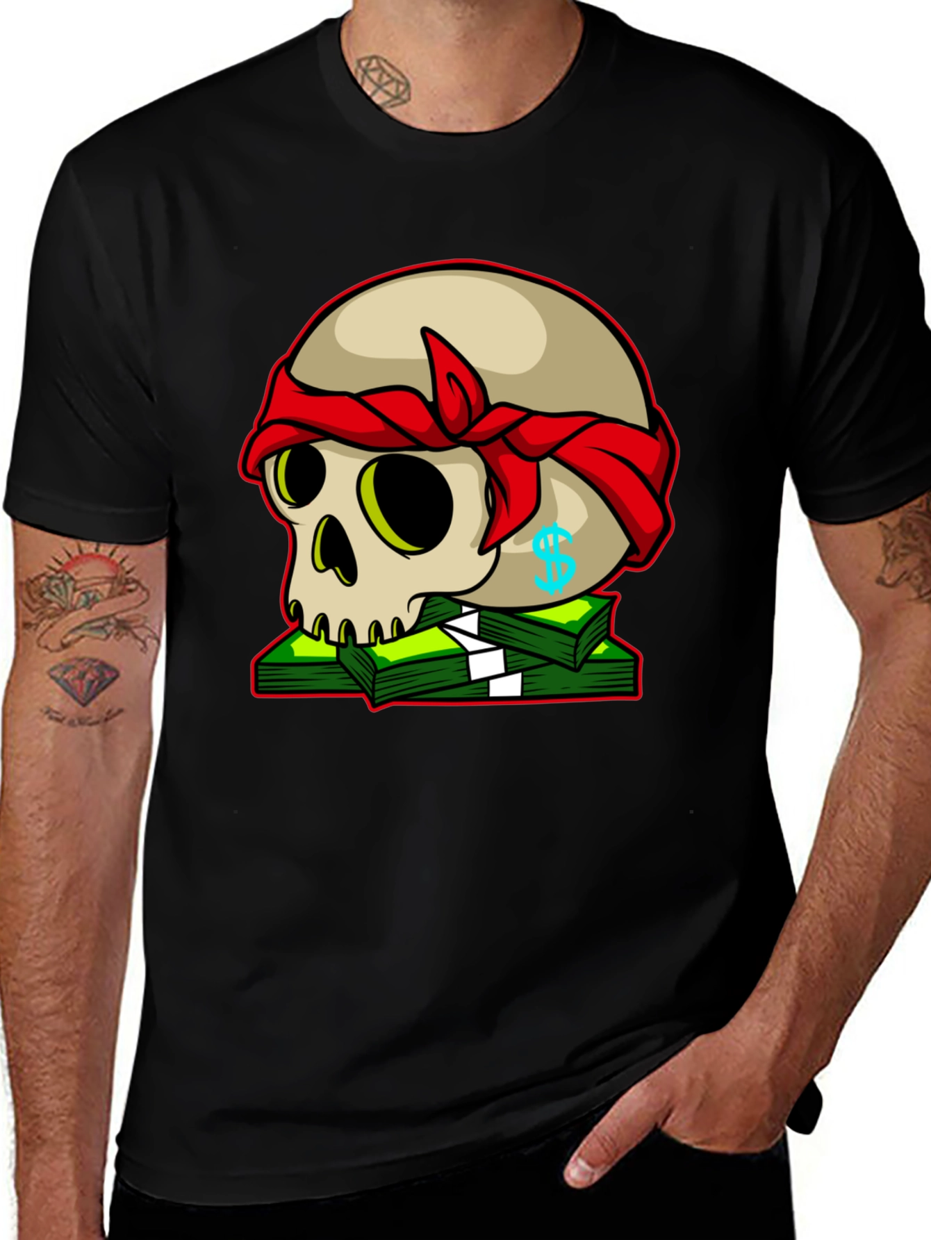 Variant 14 of Skull Money T-Shirt - Black
