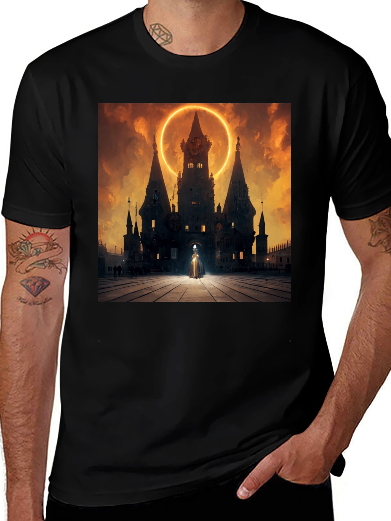 Variant 20 of Mystic Castle Black Graphic Tee