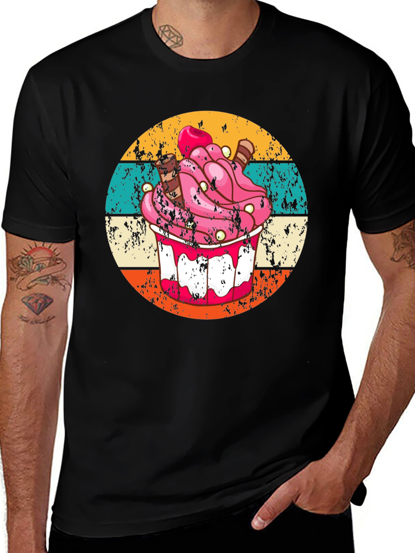 Variant 14 of Retro Cupcake T-Shirt - Sweet Treat Design!
