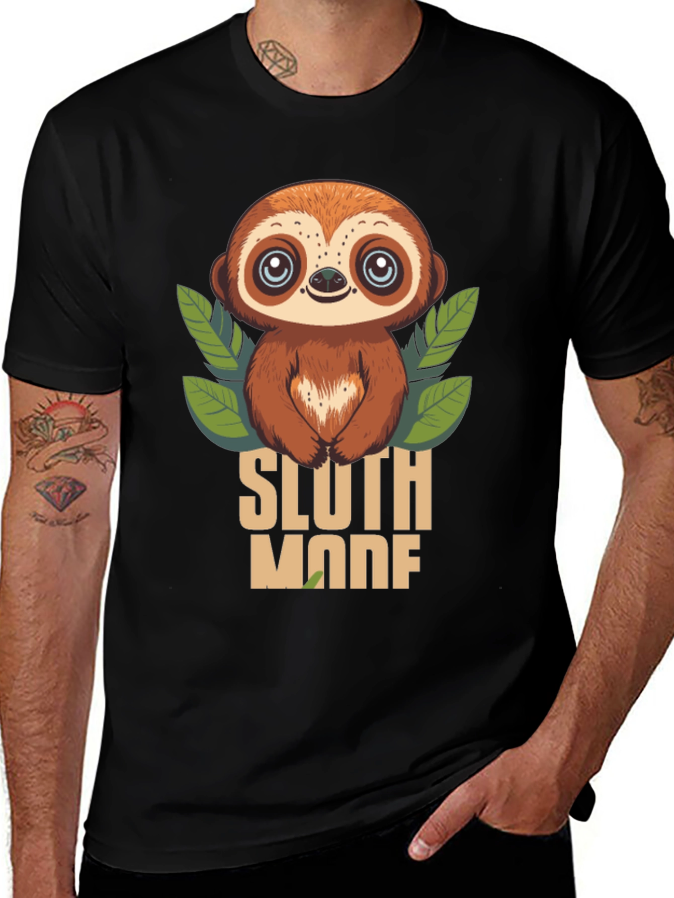 Variant 27 of Sloth Mode T-Shirt - Relaxed Fit, Cute Sloth Graphic