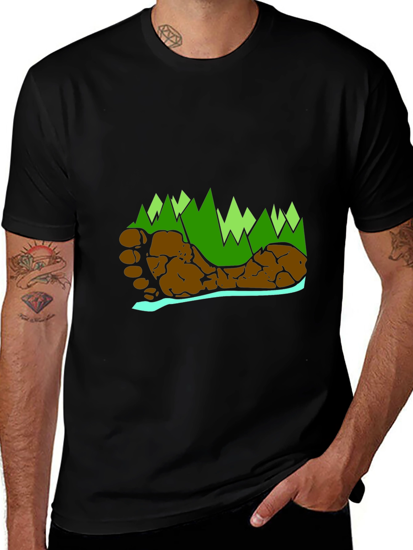 Nature Footprint T-Shirt - Forest Hiking Adventure