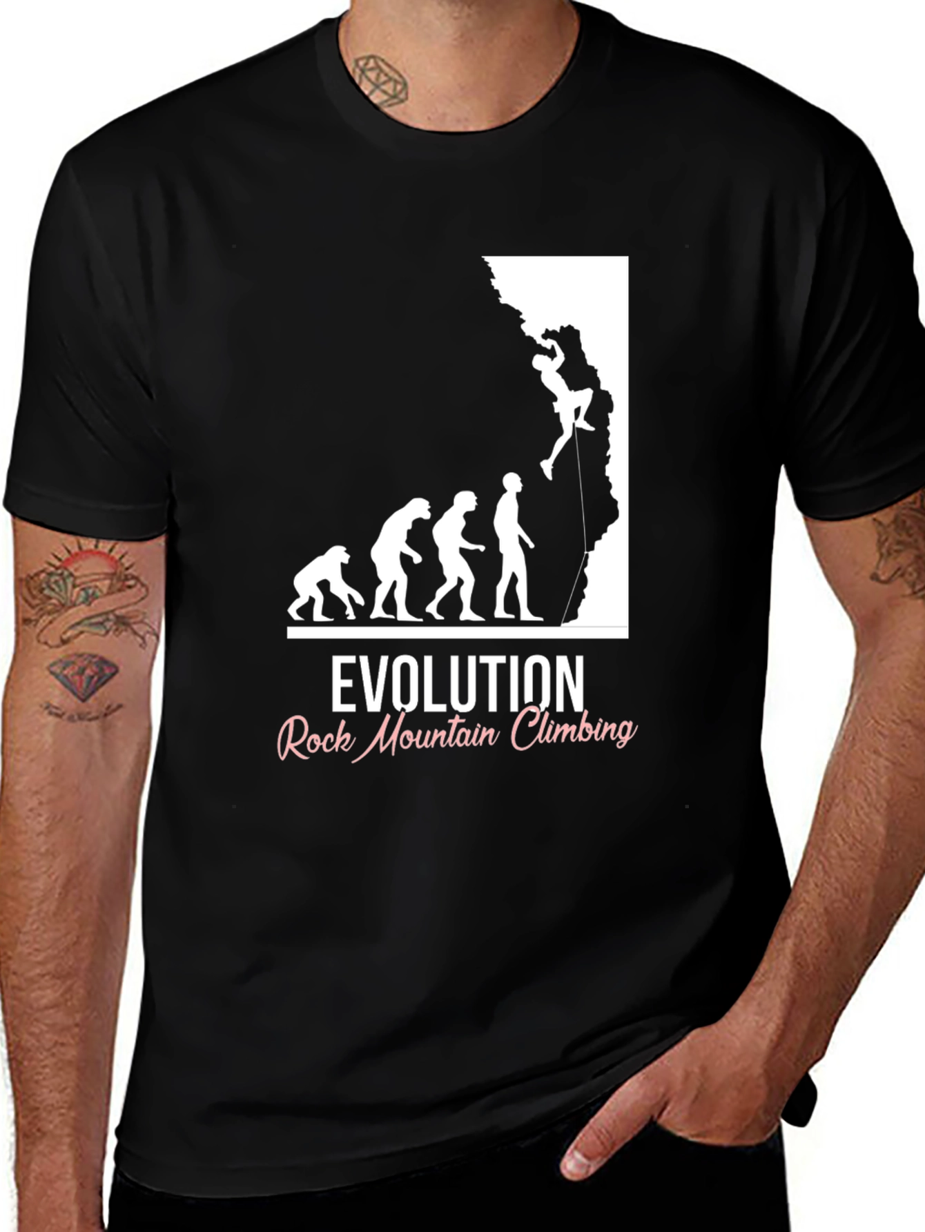 Variant 30 of Evolution of Rock Climbing Graphic Tee