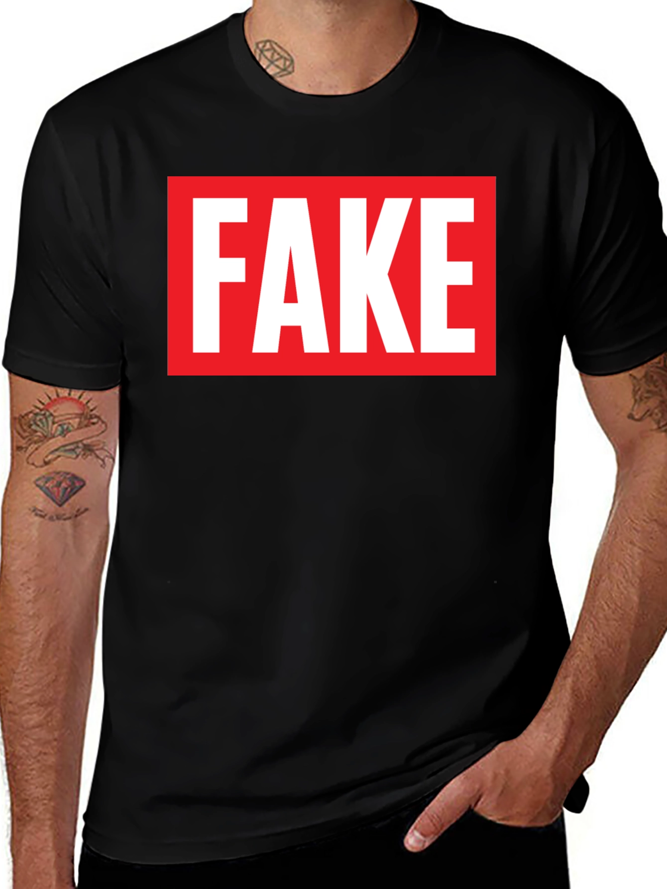 Variant 5 of Fake Graphic Tee - Bold Statement T-Shirt