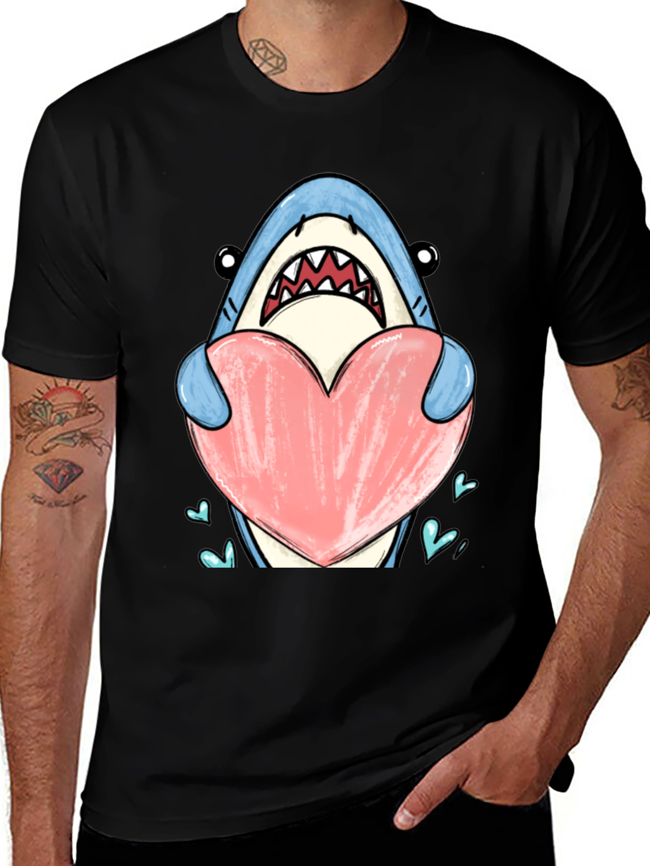 Variant 14 of Shark Heart Graphic T-Shirt - Love Bites!