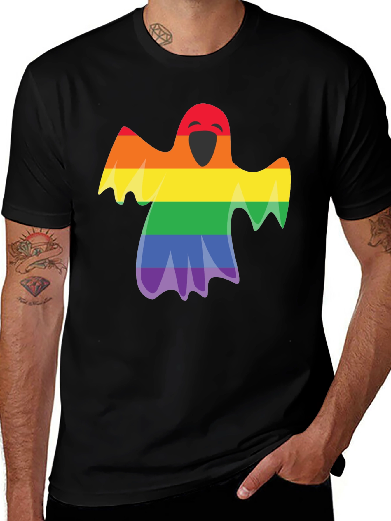 Variant 18 of Rainbow Ghost Graphic Tee