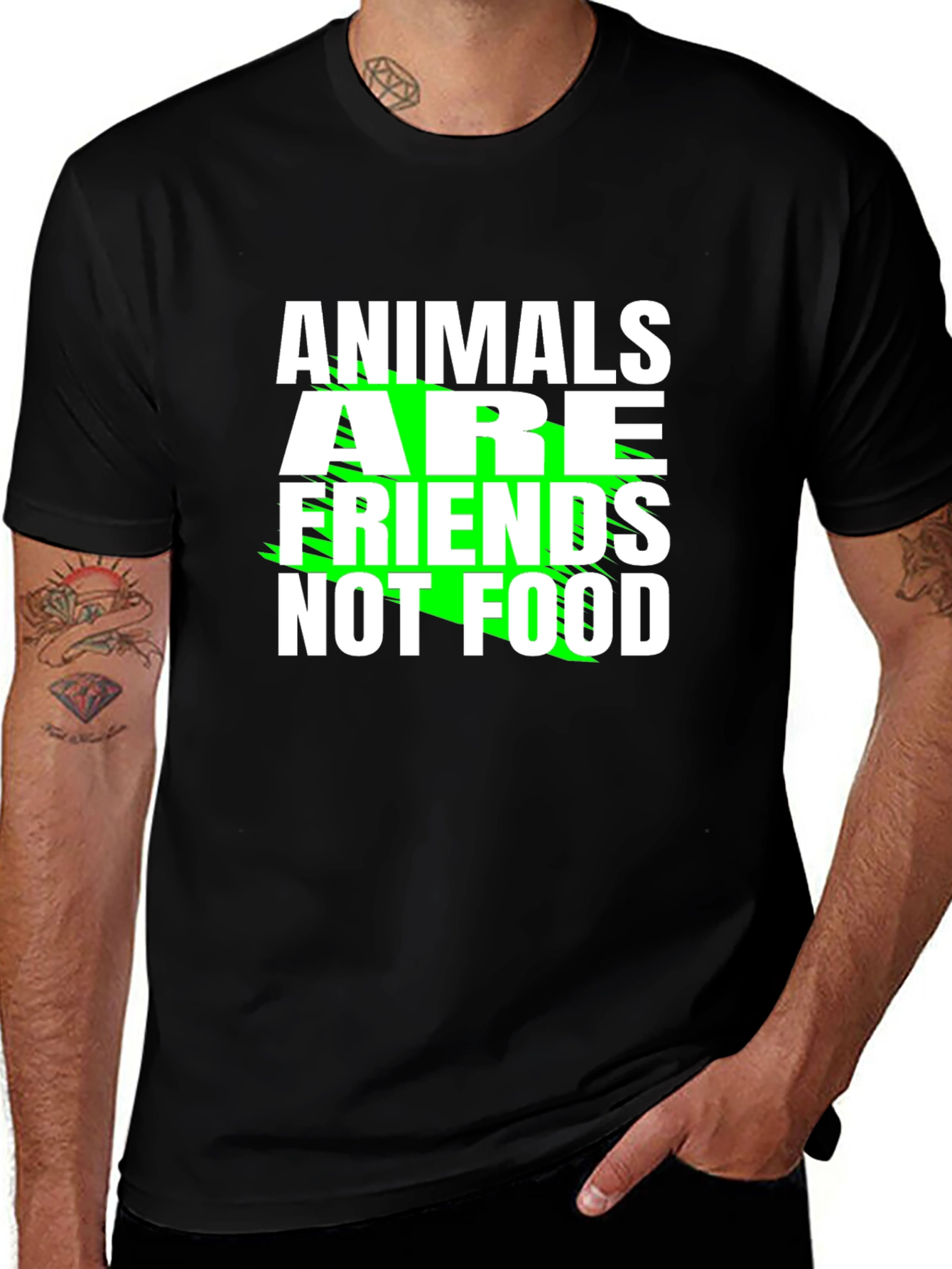 Variant 29 of Animals Are Friends Not Food Graphic Tee
