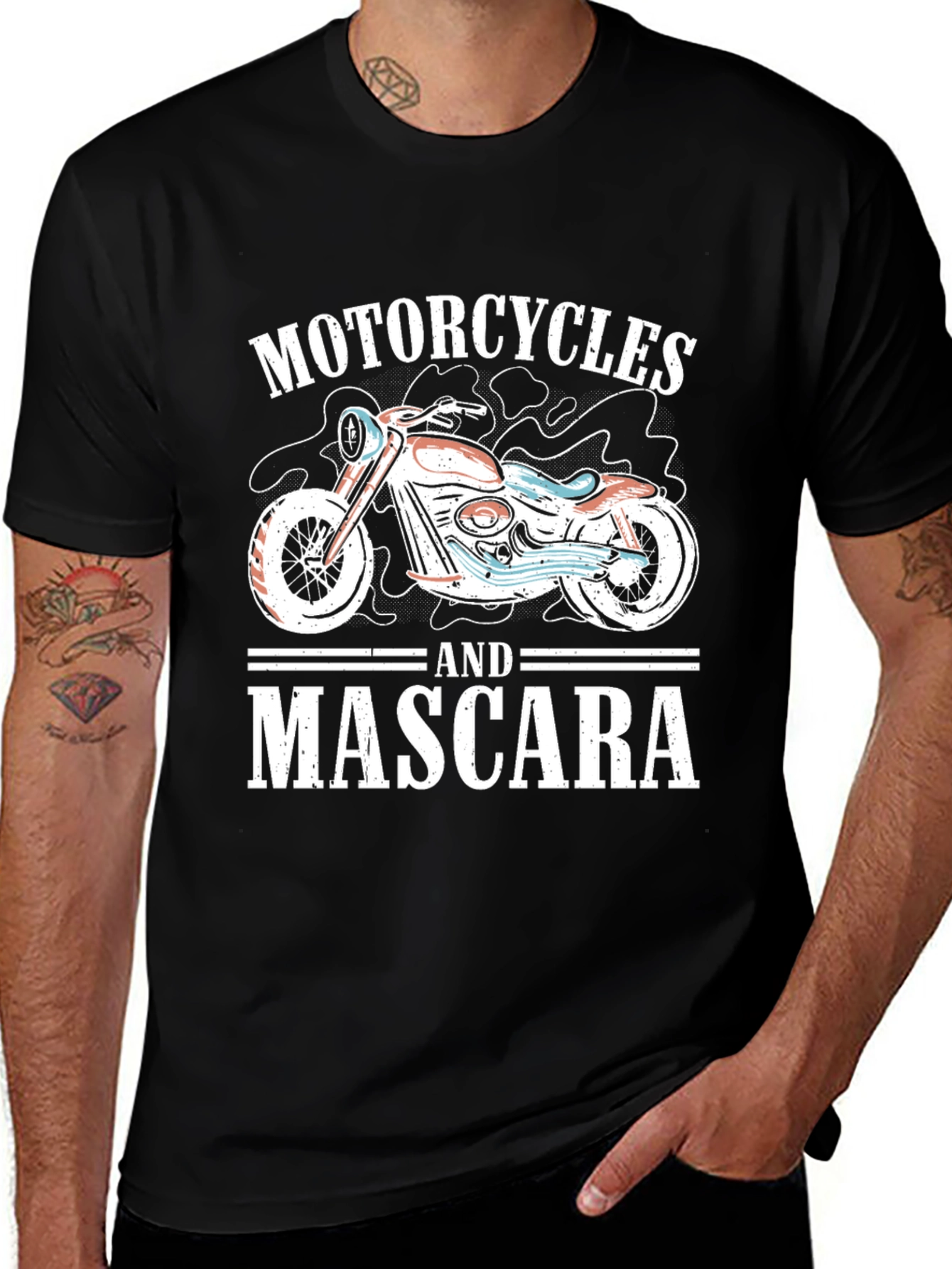 Motorcycles & Mascara Graphic Tee - Biker Girl Style