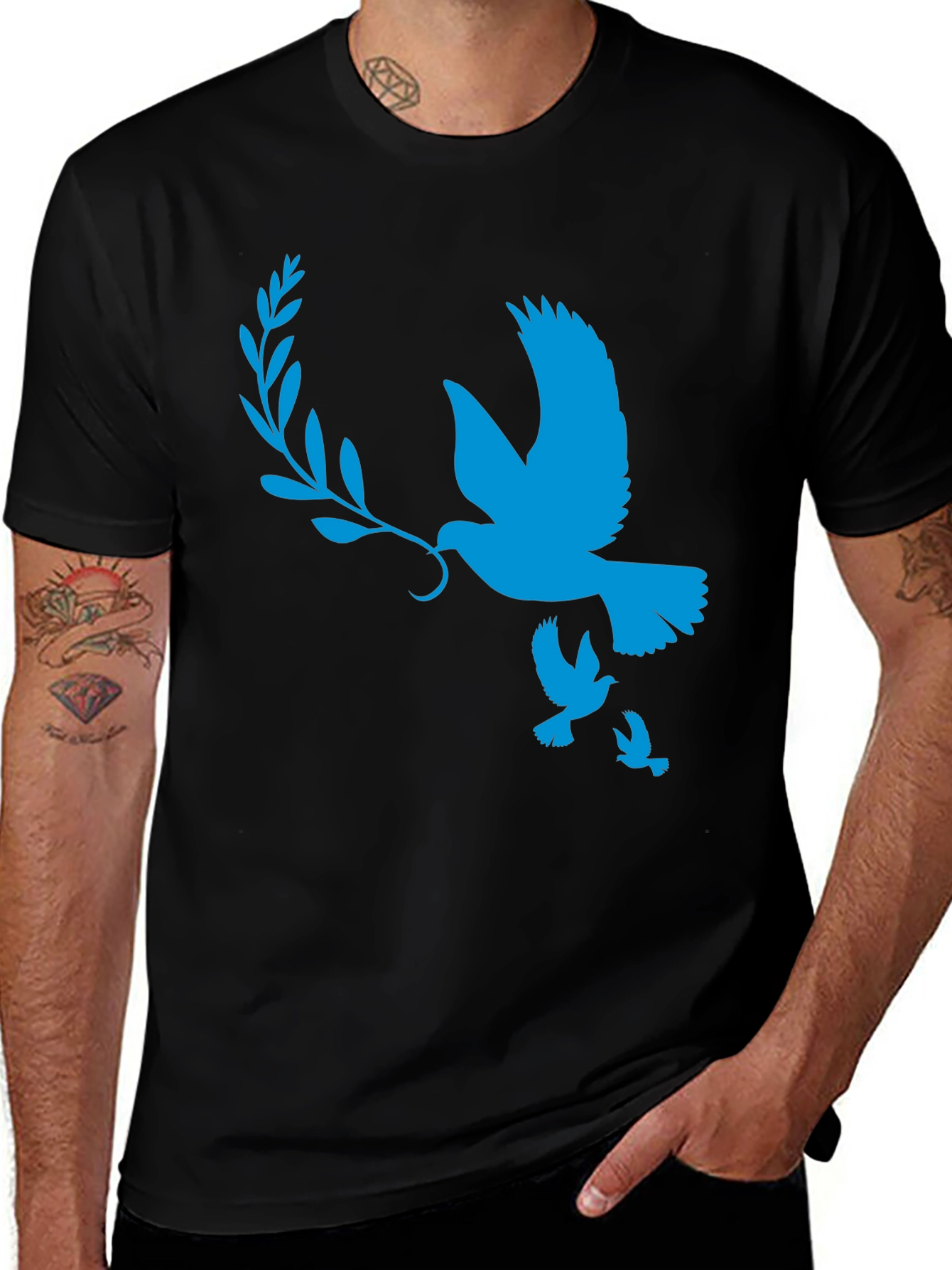 Variant 3 of Peace Dove Graphic Tee - Stylish Bird Print T-Shirt