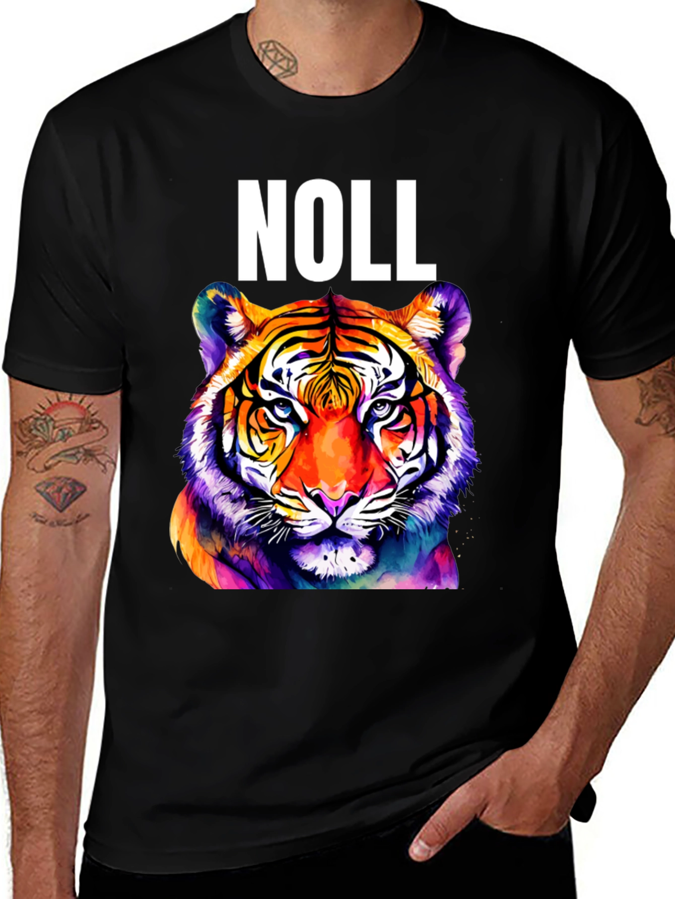 Variant 4 of Noll Tiger Graphic T-Shirt - Vibrant Colorful Animal Tee
