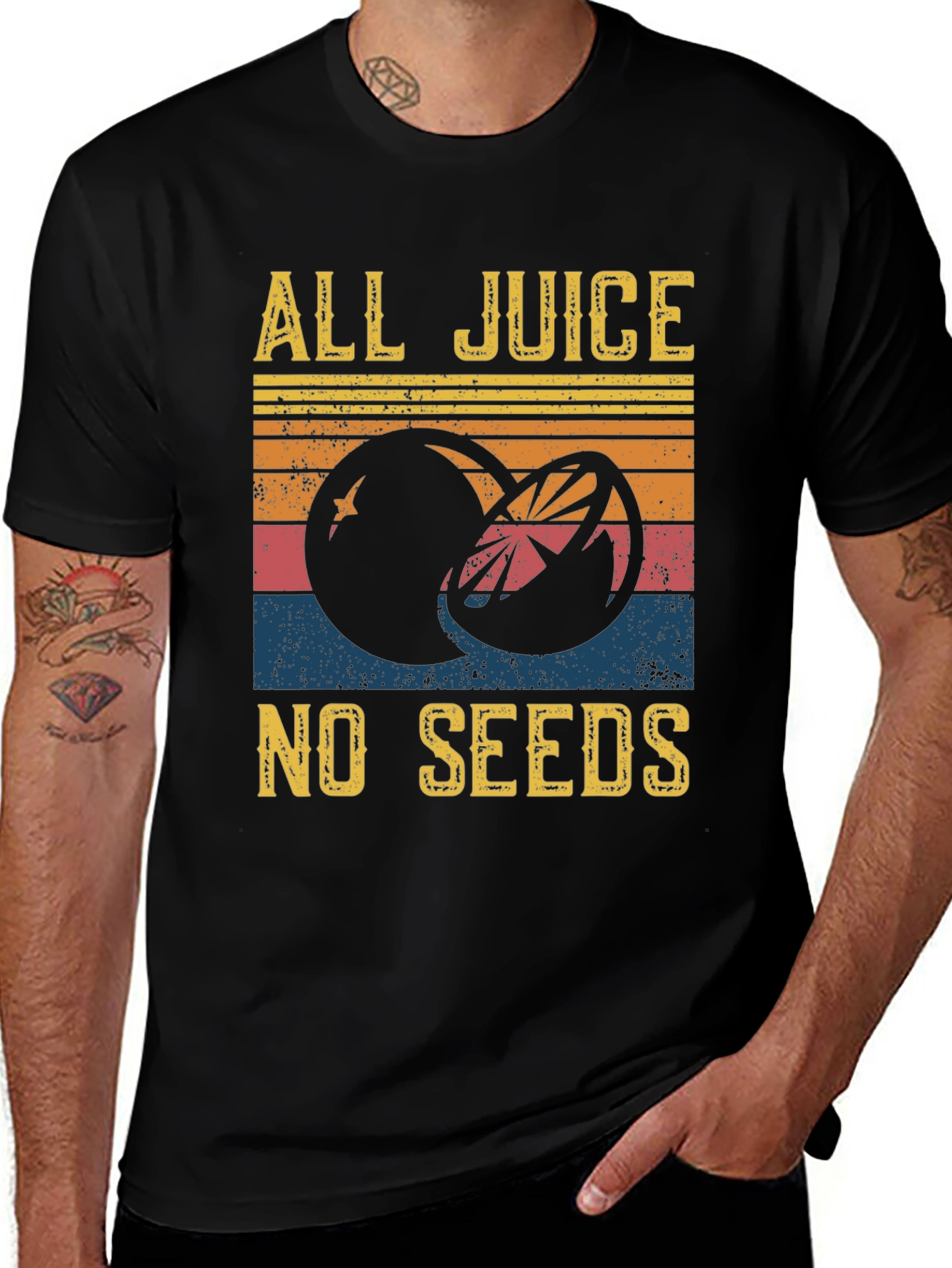 Variant 30 of All Juice No Seeds Graphic T-Shirt Retro Style