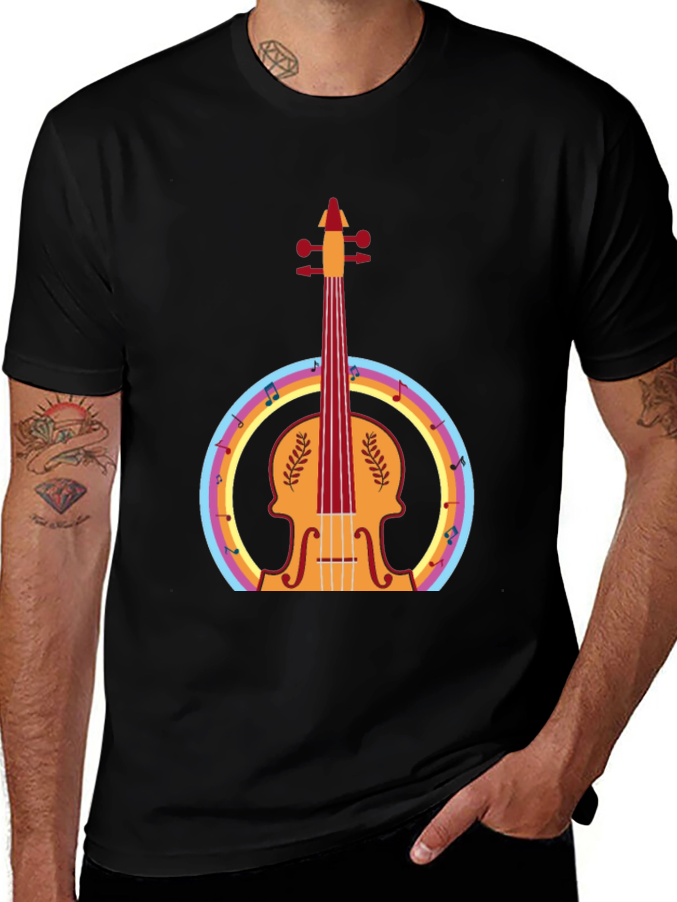 Variant 11 of Violin Music T-Shirt - Unique Musical Design