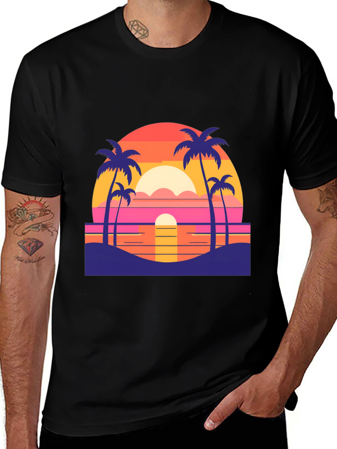 Retro Sunset Beach T-Shirt