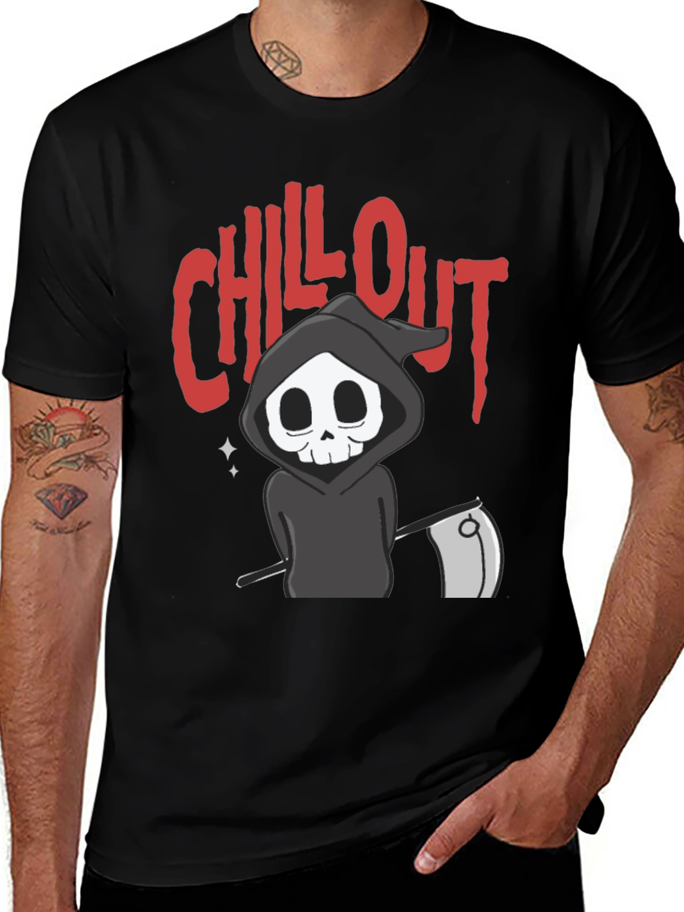 Variant 5 of Chill Out Grim Reaper Graphic T-Shirt