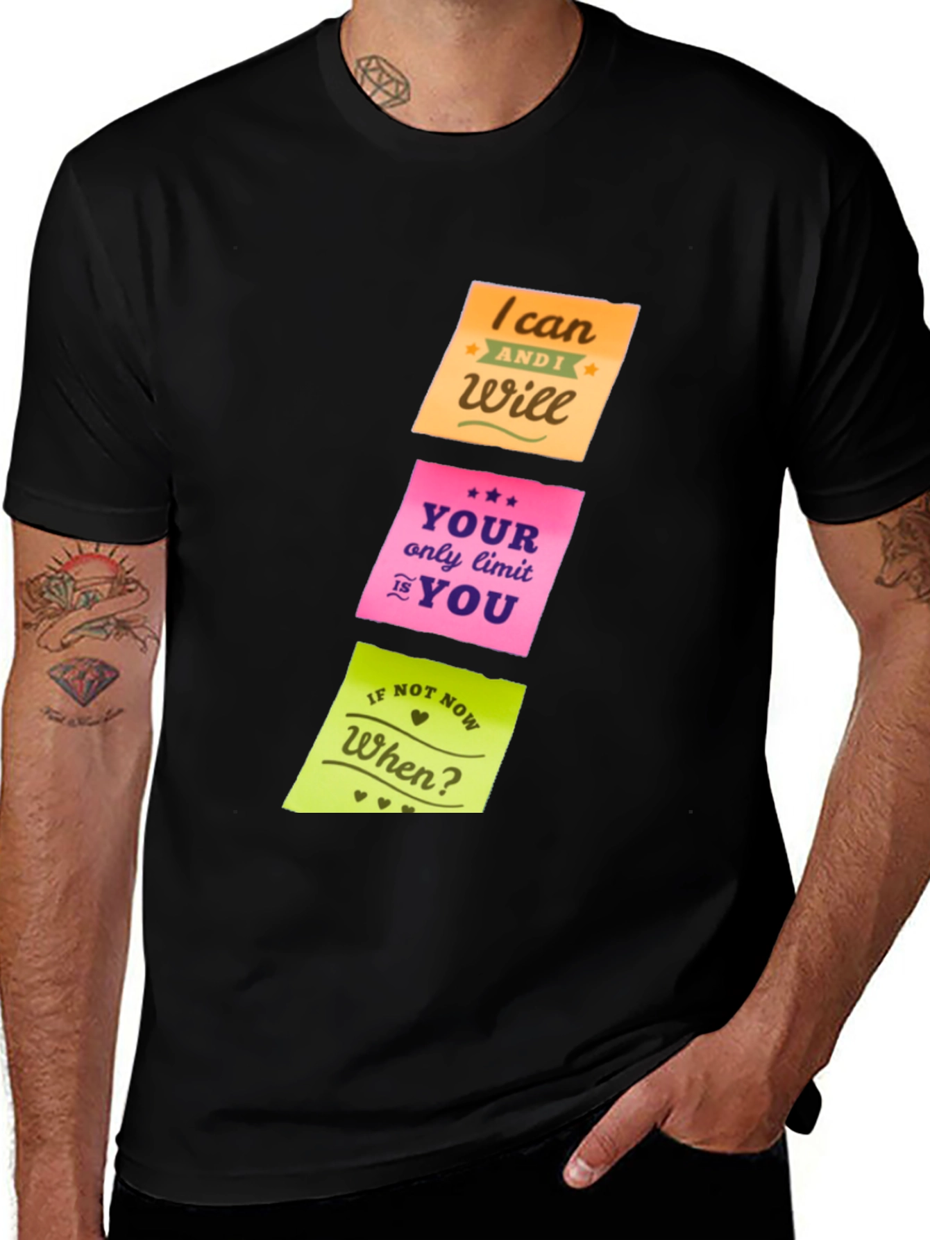 Motivational Graphic Tee: I Can and I Will - Black