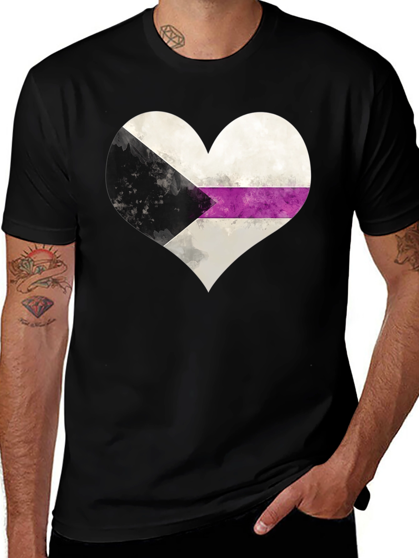 Variant 5 of Demisexual Pride Heart T-Shirt