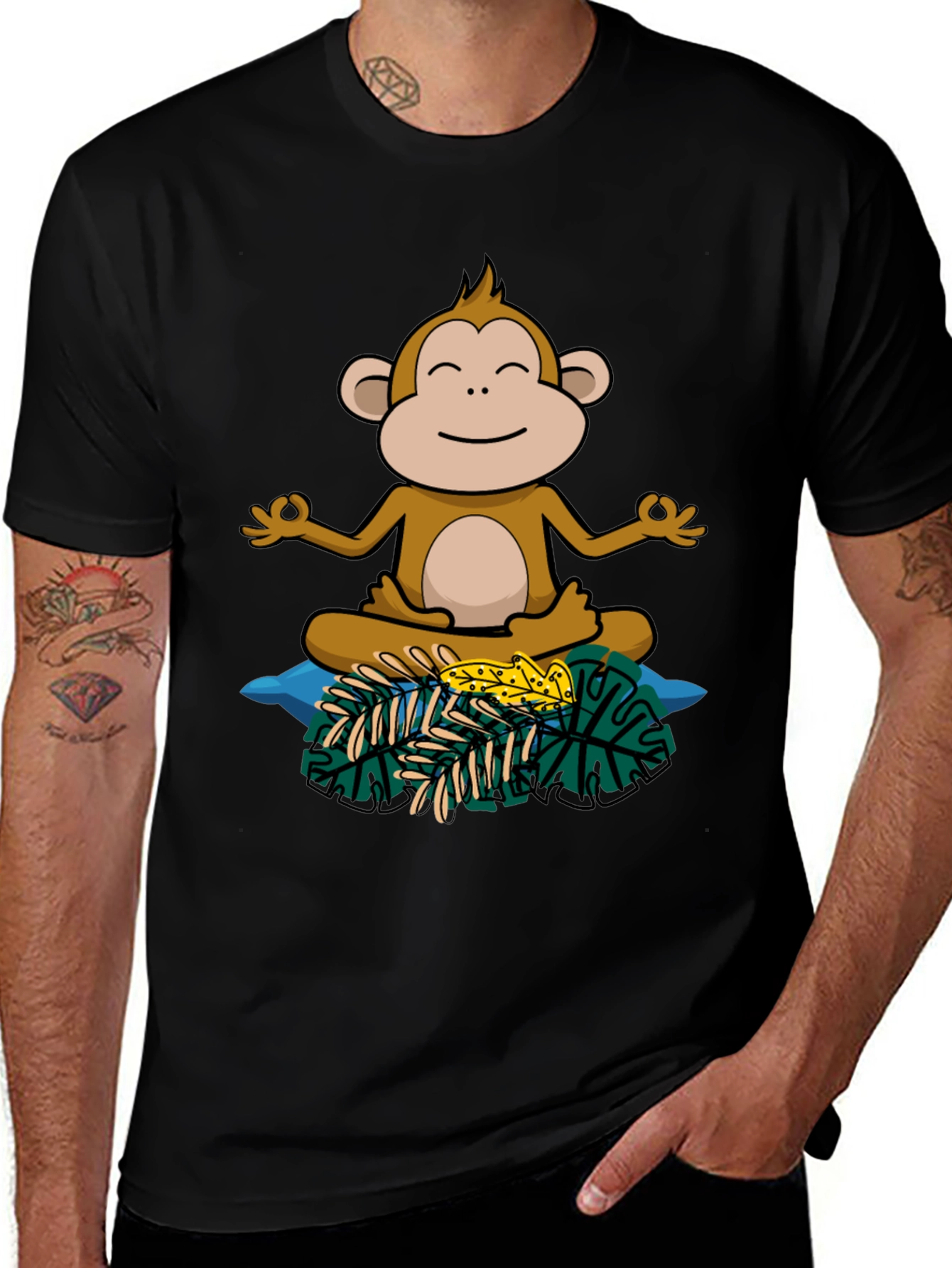 Variant 2 of Zen Monkey Graphic Tee - Relaxed Fit Cotton Shirt
