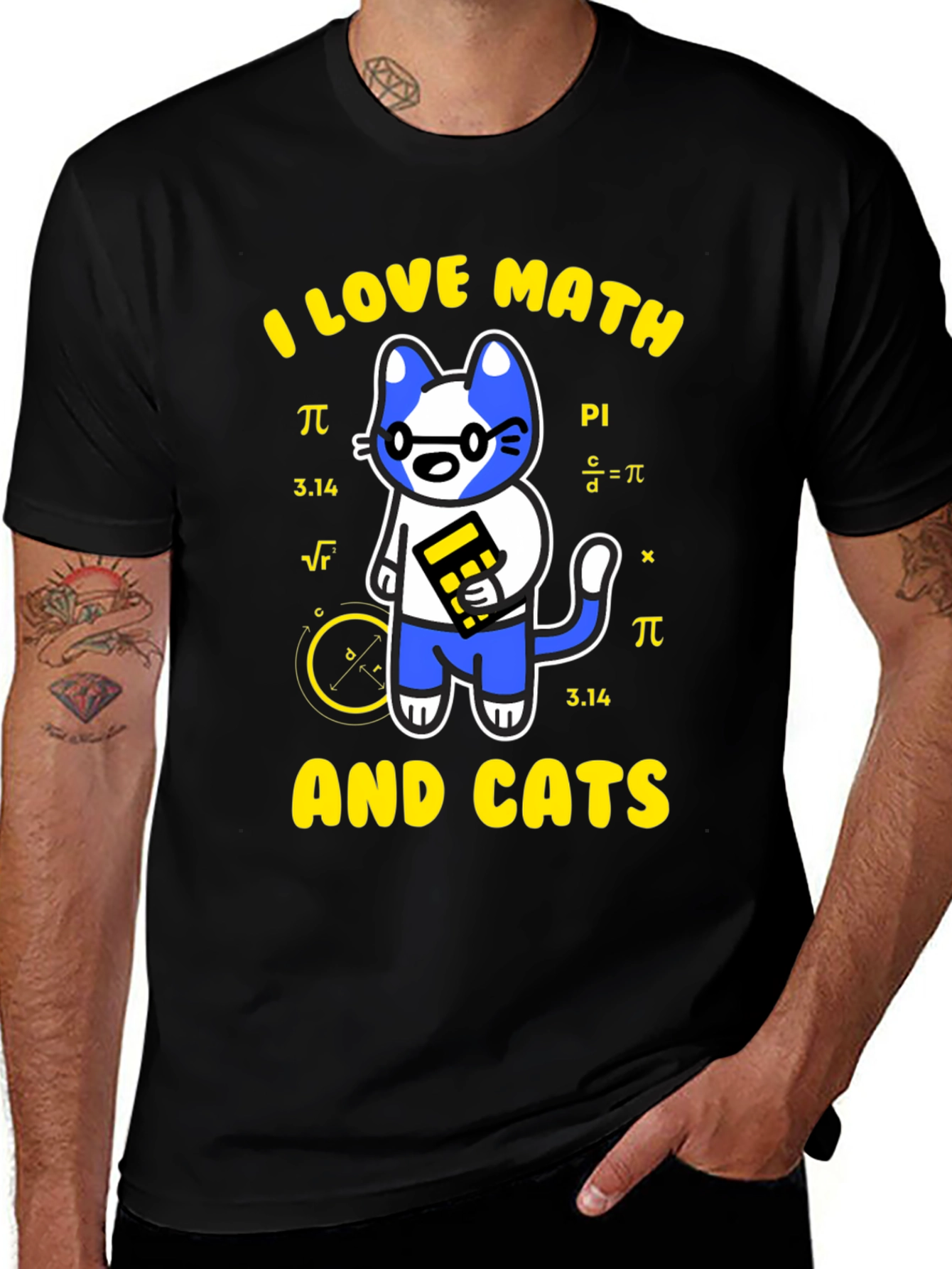 Variant 2 of I Love Math and Cats T-Shirt Funny Geek Nerd Tee