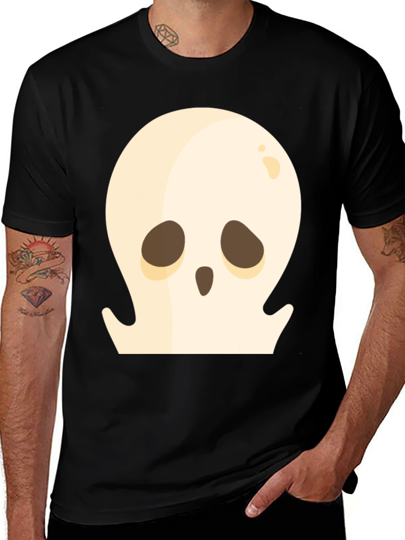 Variant 30 of Spooky Ghost Graphic Tee - Halloween Fun