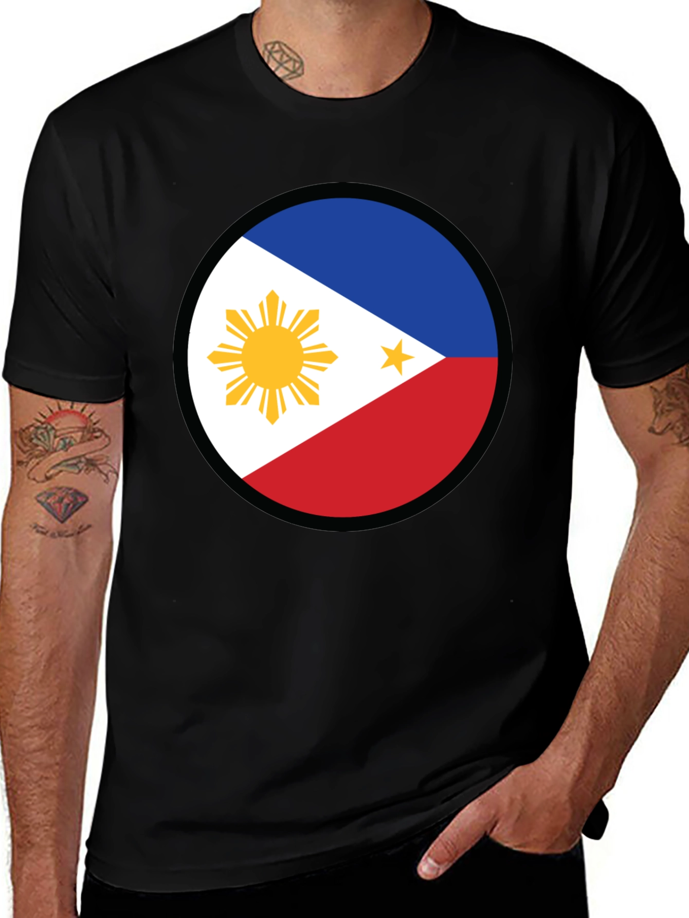 Philippines Flag Circle Graphic T-Shirt - Patriotic Pride
