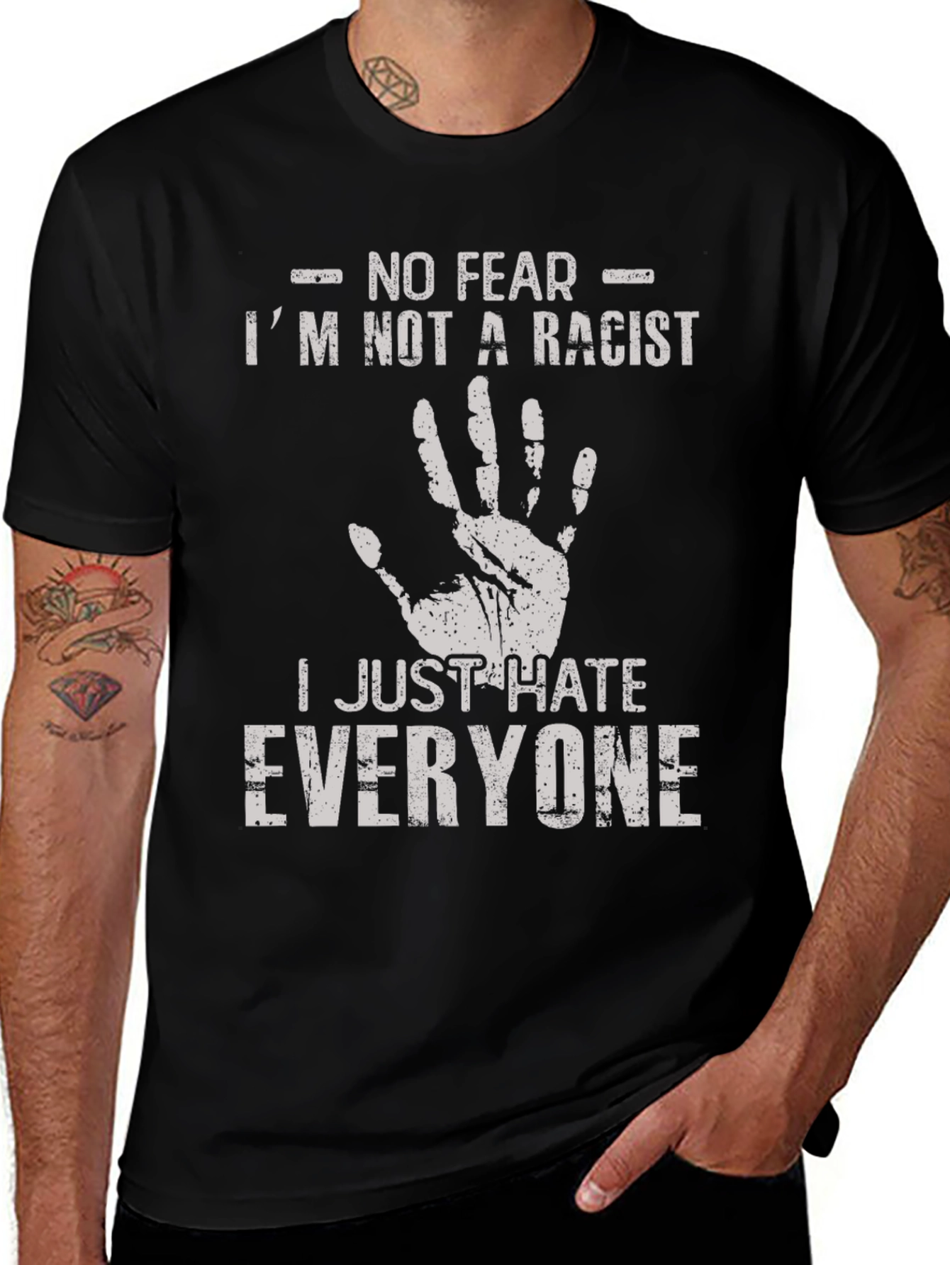 Variant 9 of Humorous T-Shirt: I Hate Everyone Tee