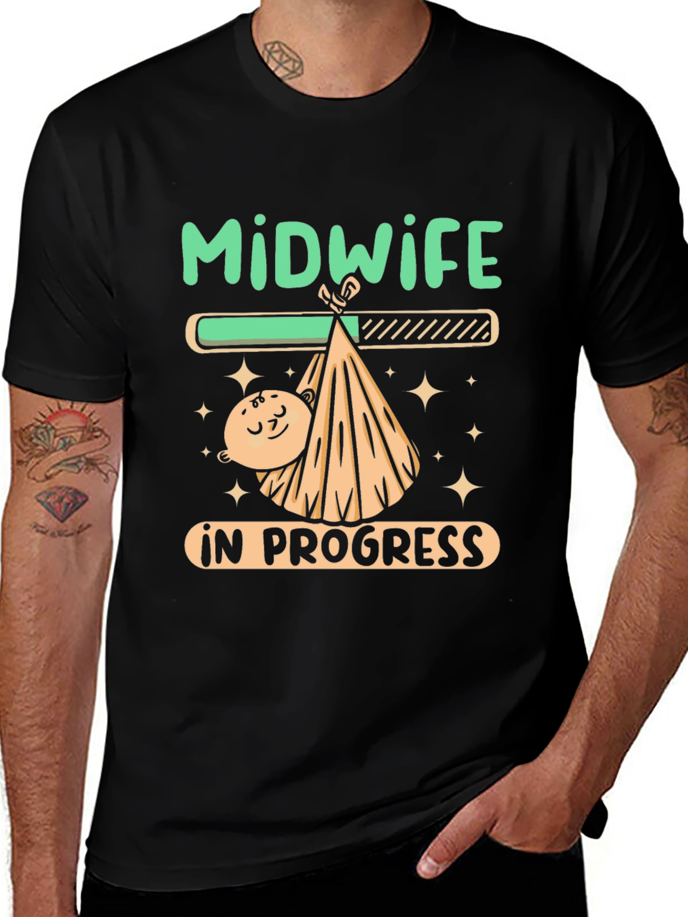 Variant 28 of Midwife In Progress Funny Graphic T-Shirt