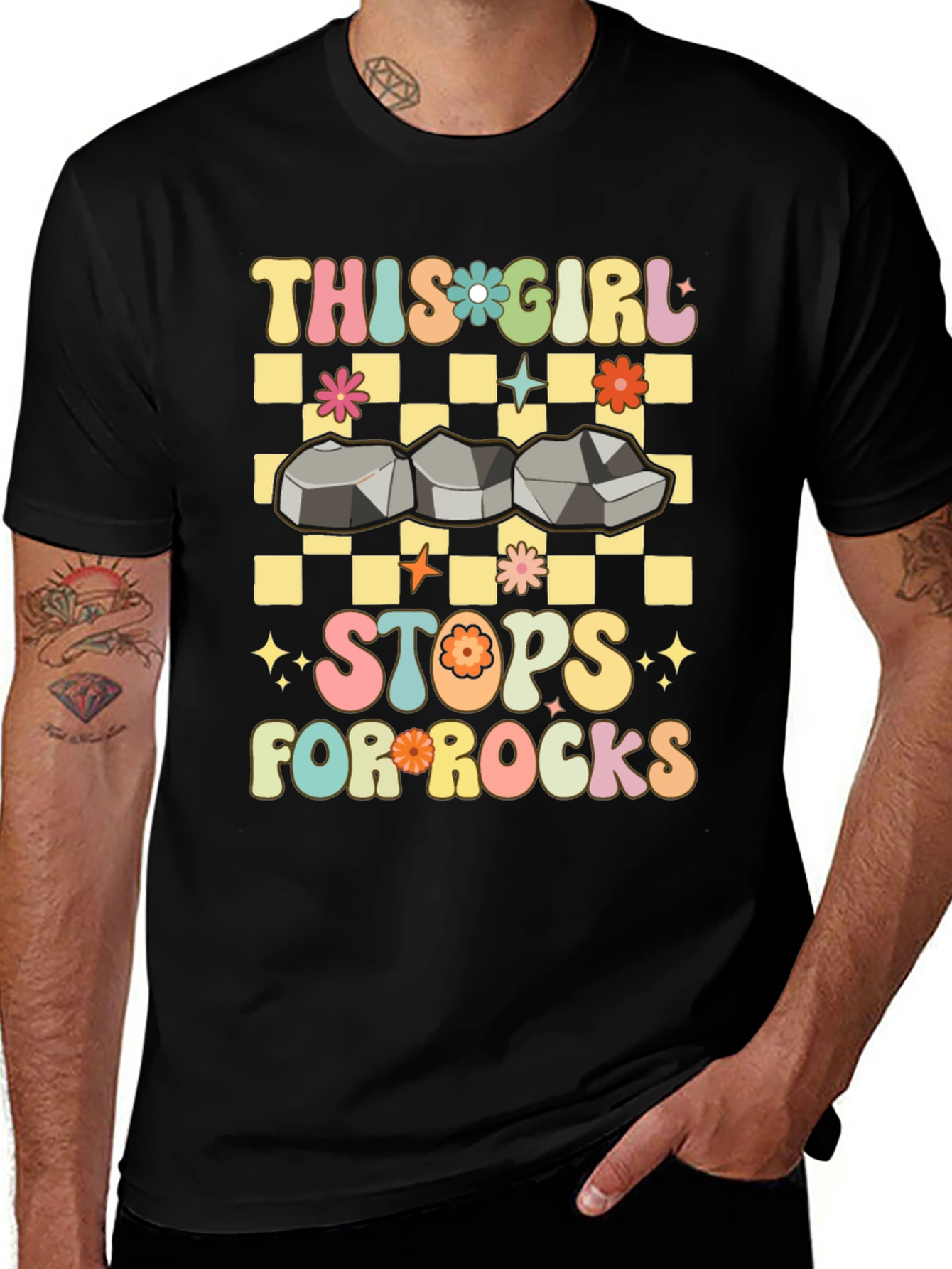 Variant 19 of Retro Rockhound T-Shirt - This Girl Stops for Rocks