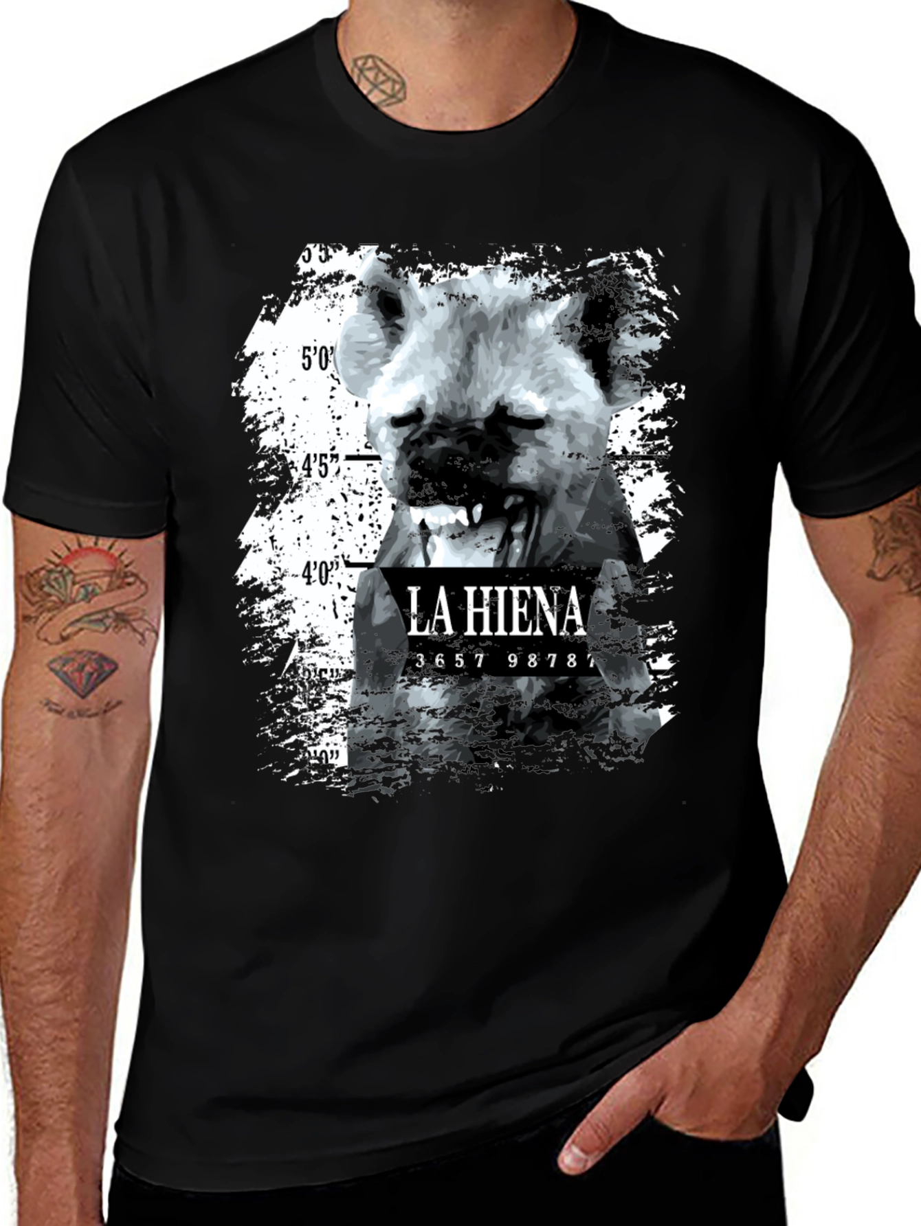 Variant 13 of La Hiena Graphic T-Shirt - Mugshot Design