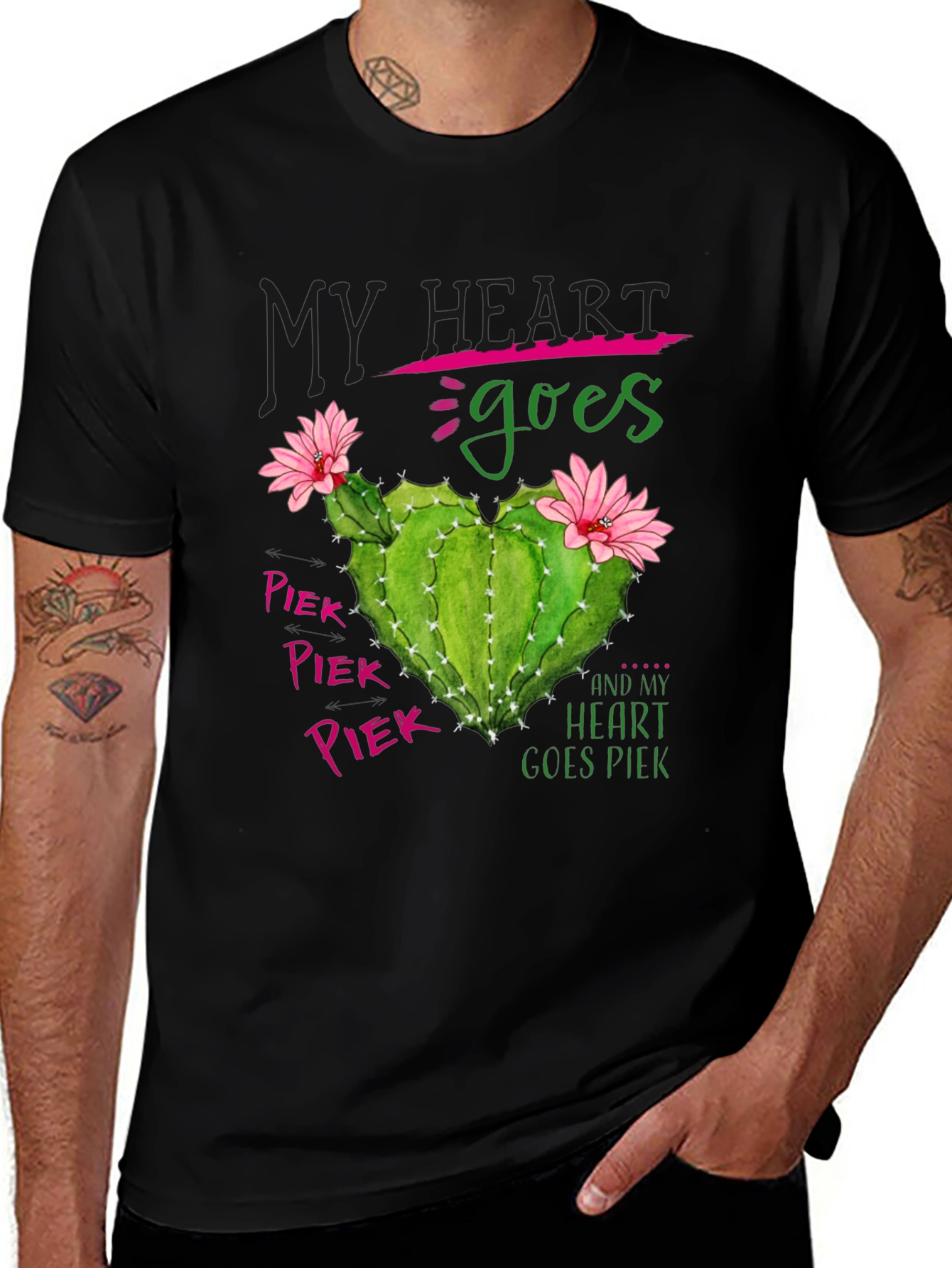 Variant 7 of My Heart Goes Prick Cactus Graphic Tee