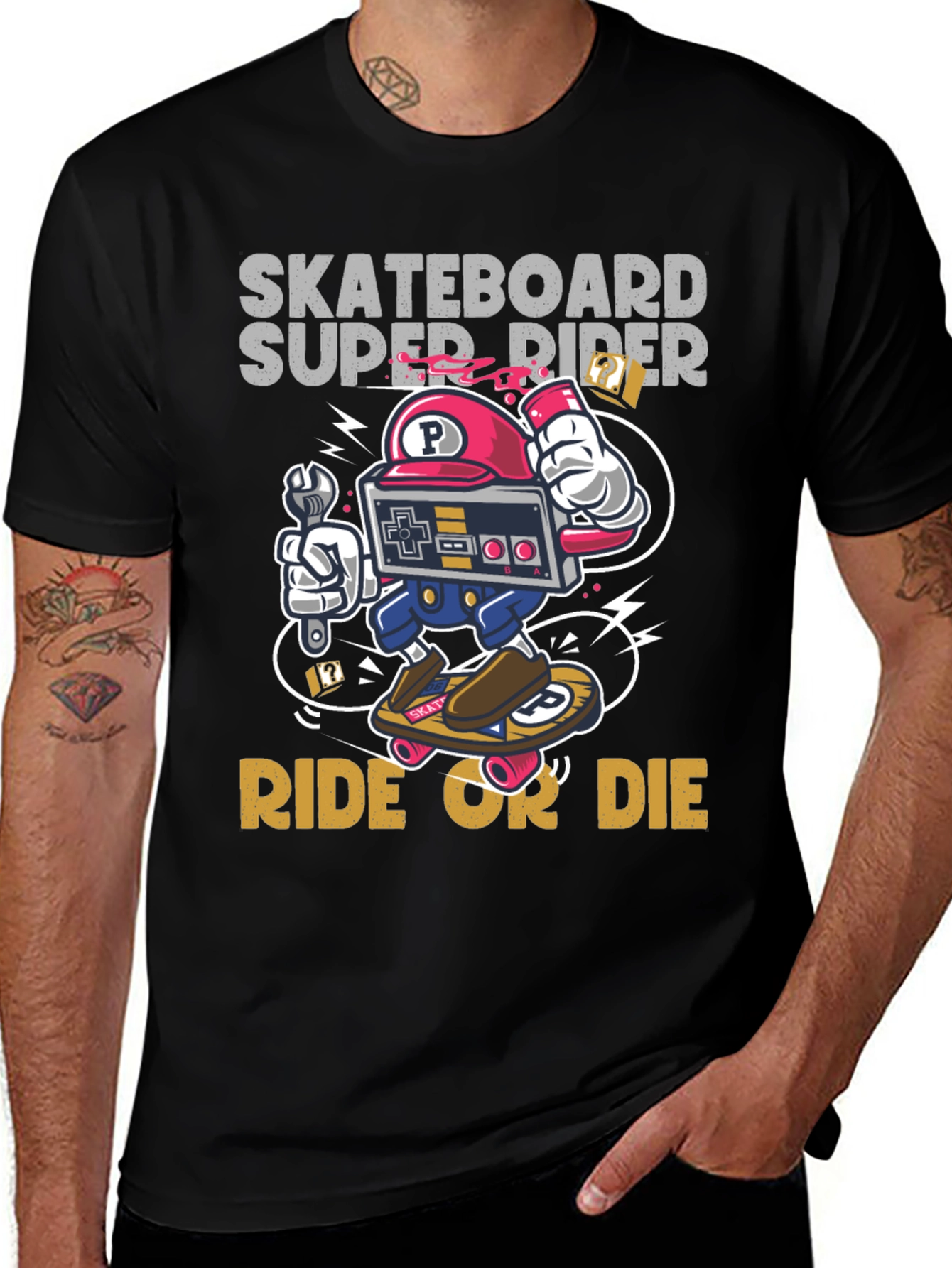 Variant 11 of Skateboard Super Rider Graphic Tee