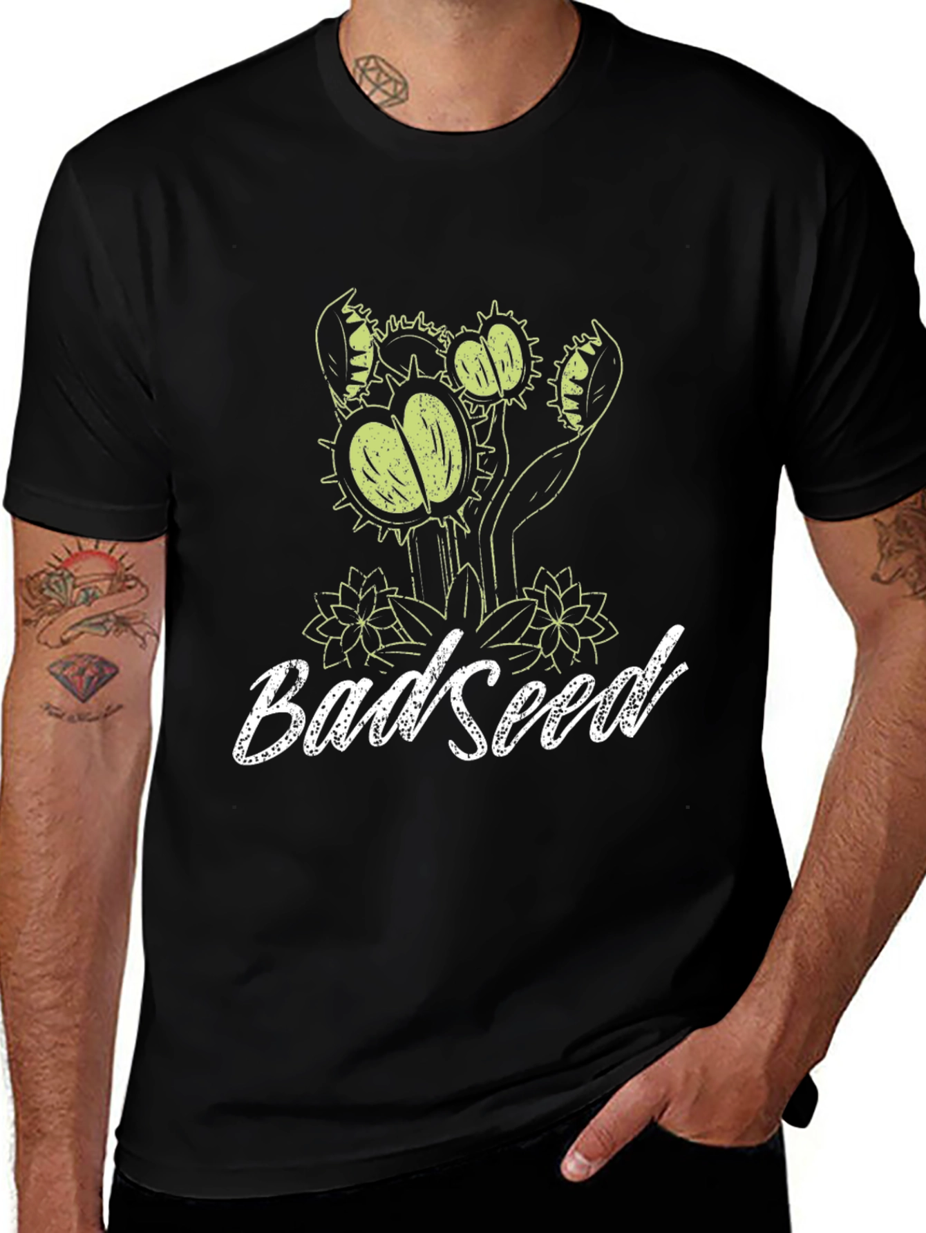 Variant 11 of Bad Seed Venus Flytrap Graphic T-Shirt - Black