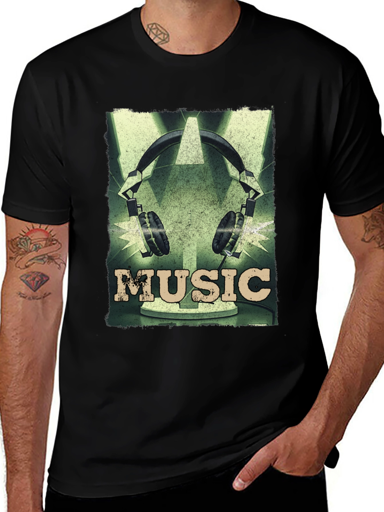 Variant 21 of Vintage Music Headphones Graphic T-Shirt