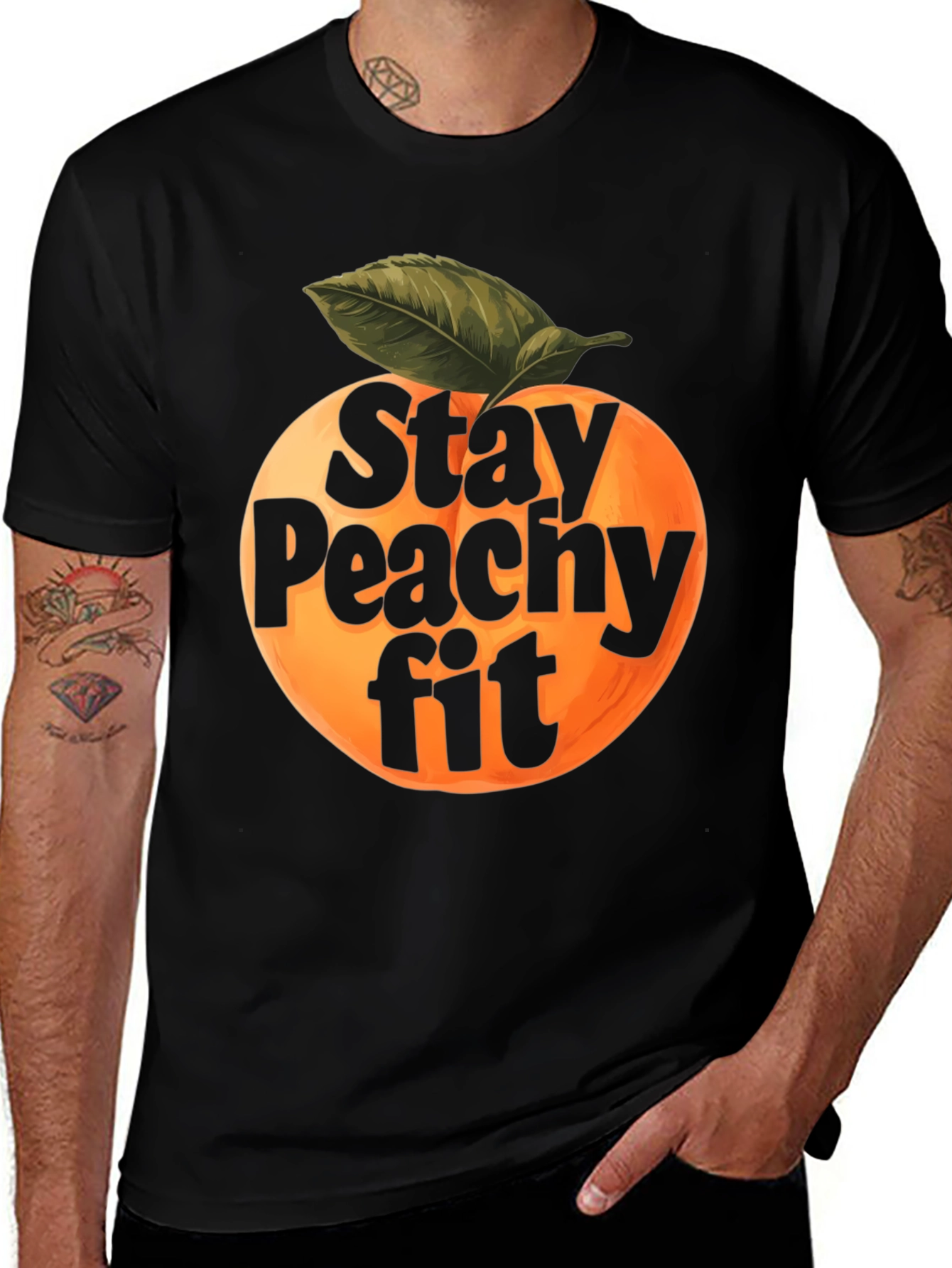 Variant 10 of Stay Peachy Fit Black T-Shirt