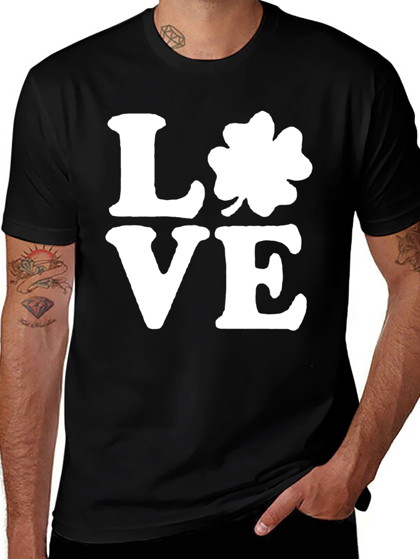 Variant 19 of St. Patrick's Day Love Four-Leaf Clover Graphic Tee