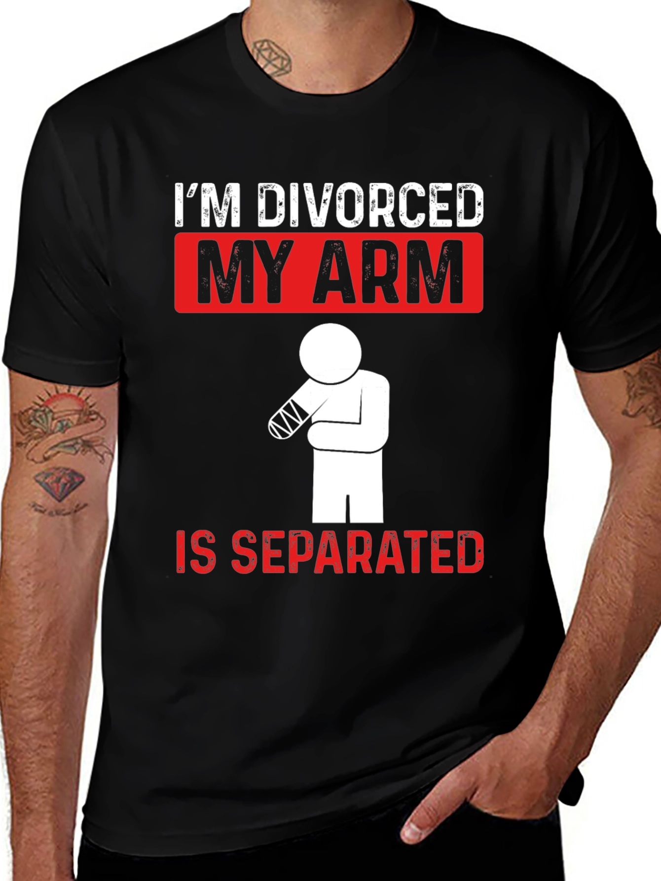 Variant 12 of Divorced Arm Separated T-Shirt Funny Graphic Tee