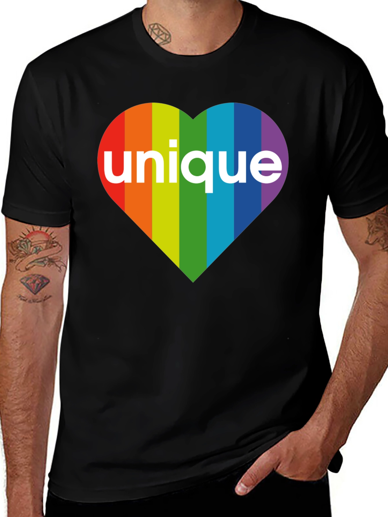 Variant 27 of Unique Rainbow Heart T-Shirt - Pride Apparel