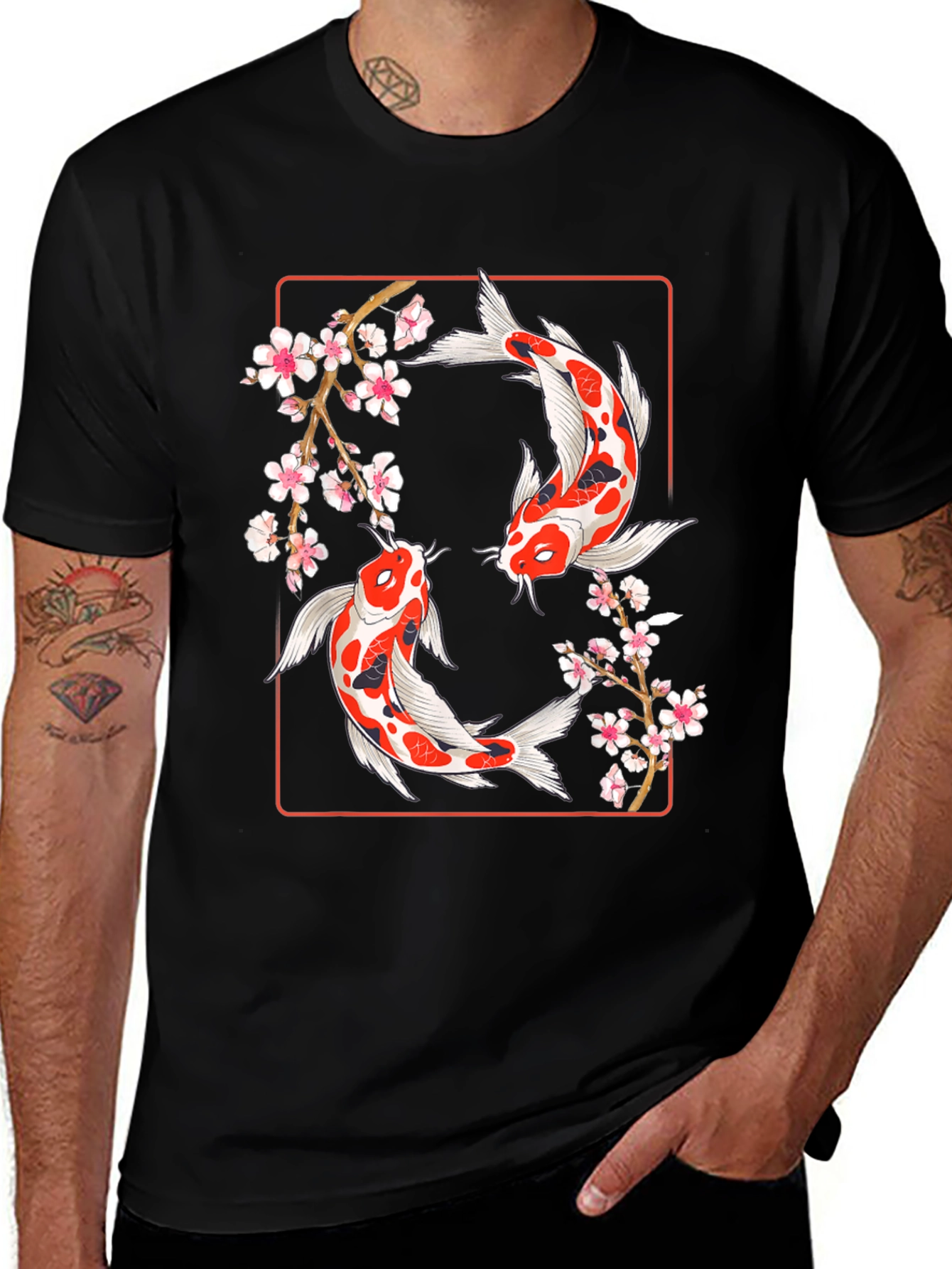 Variant 3 of Koi Fish Blossom T-Shirt - Stylish Graphic Tee