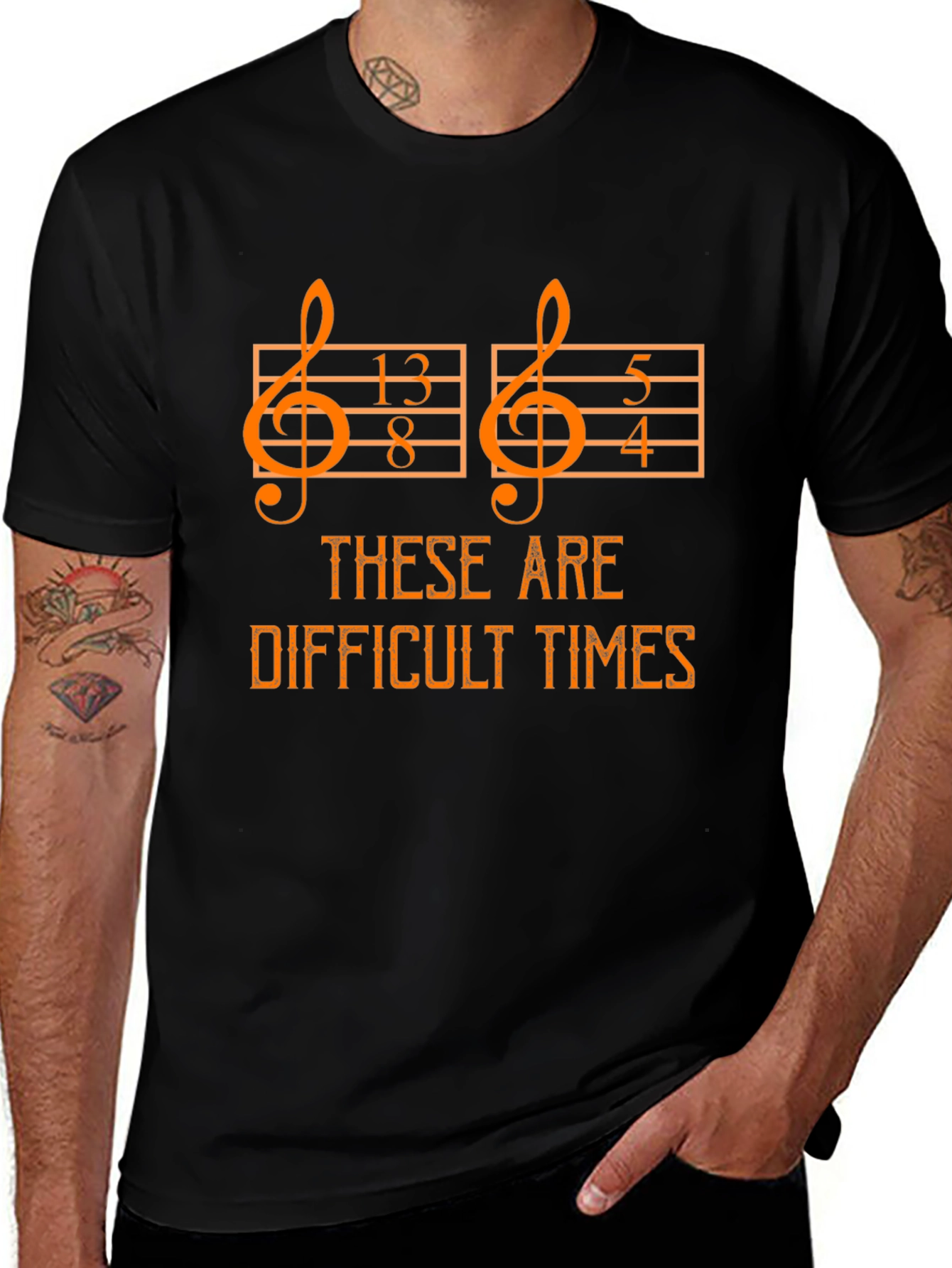 Variant 18 of Difficult Times Music Math T-Shirt